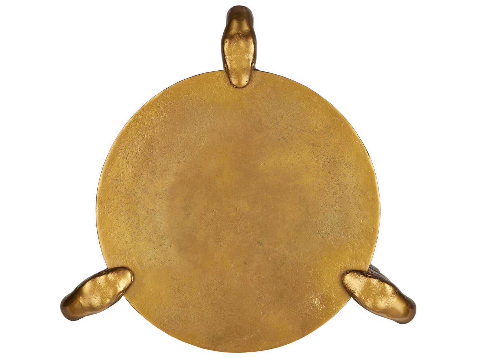 Currey & Company Serpent Round Metal Antique Brass End Table