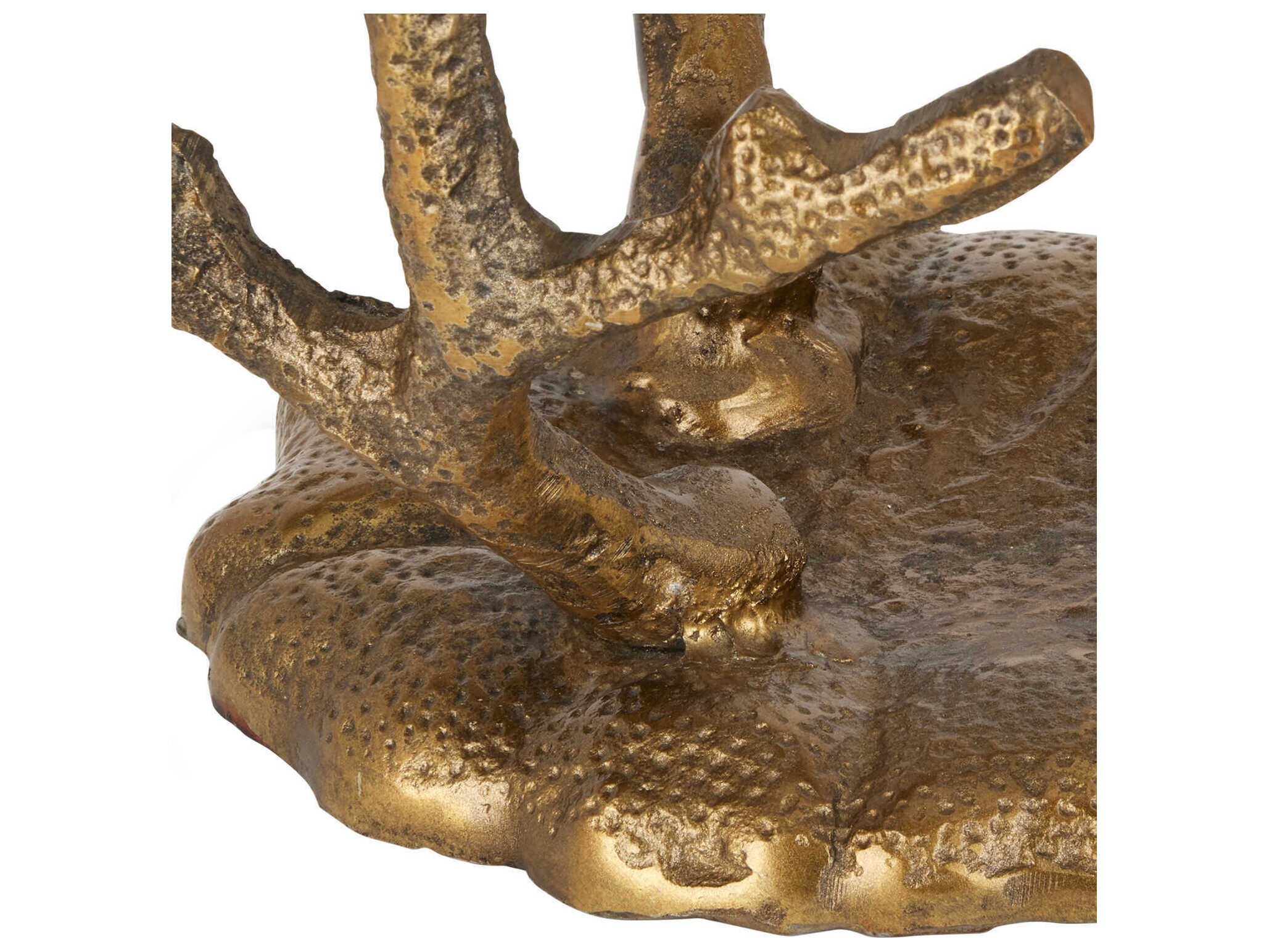 Currey & Company Round Glass Antique Brass Clear End Table