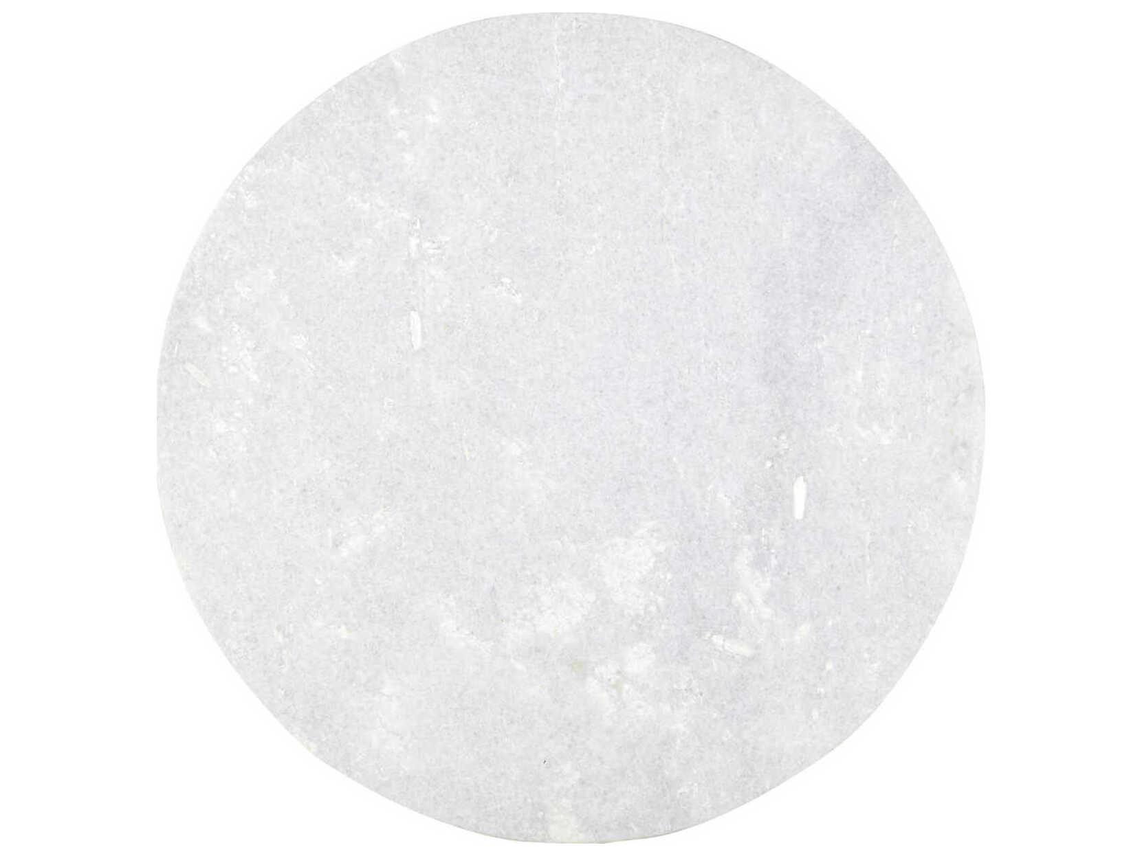 Currey & Company Kira Round Marble White antique Brass Coffee Table