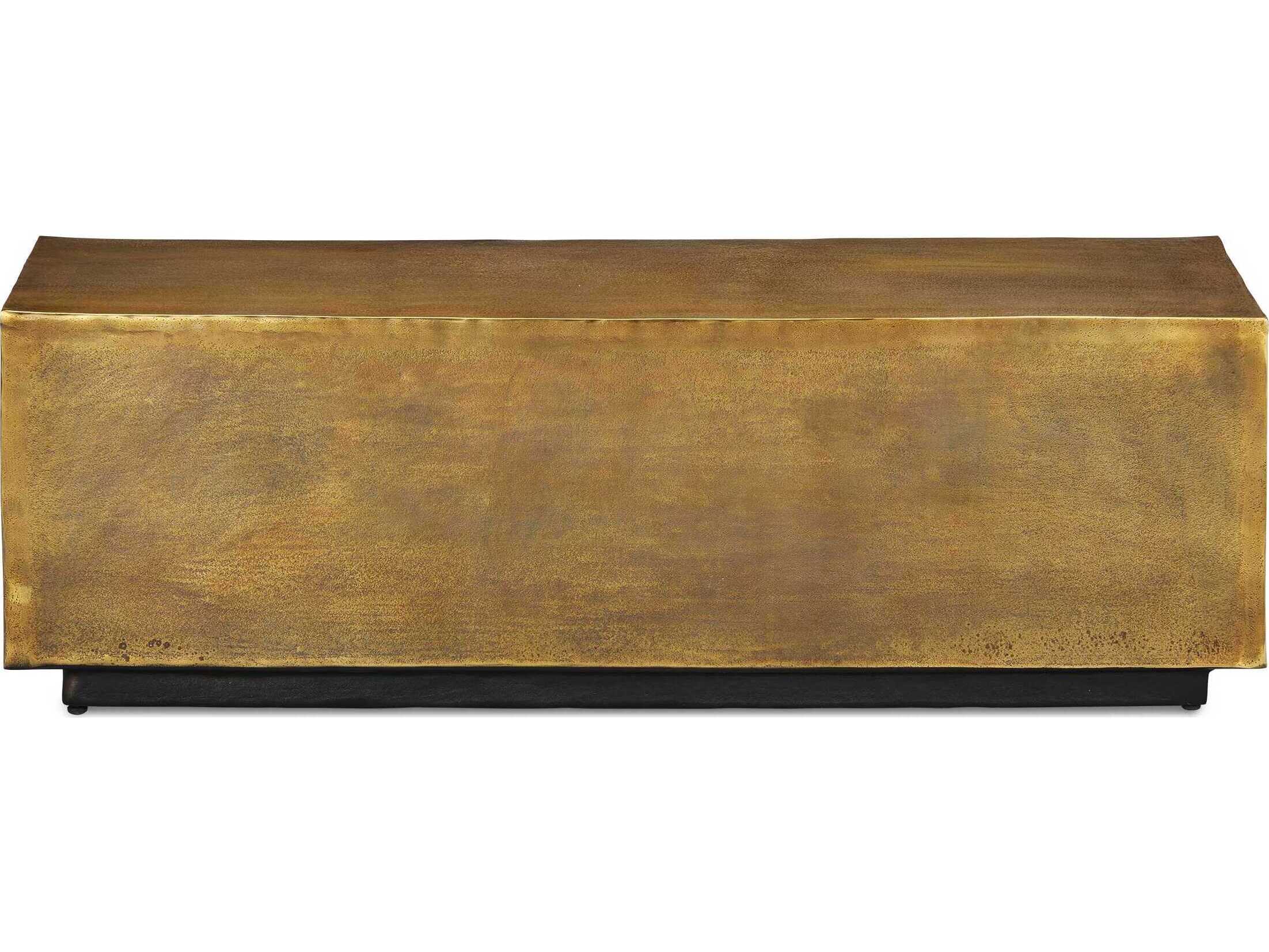 Currey & Company Jahnu Antique Brass Gold Accent Bench