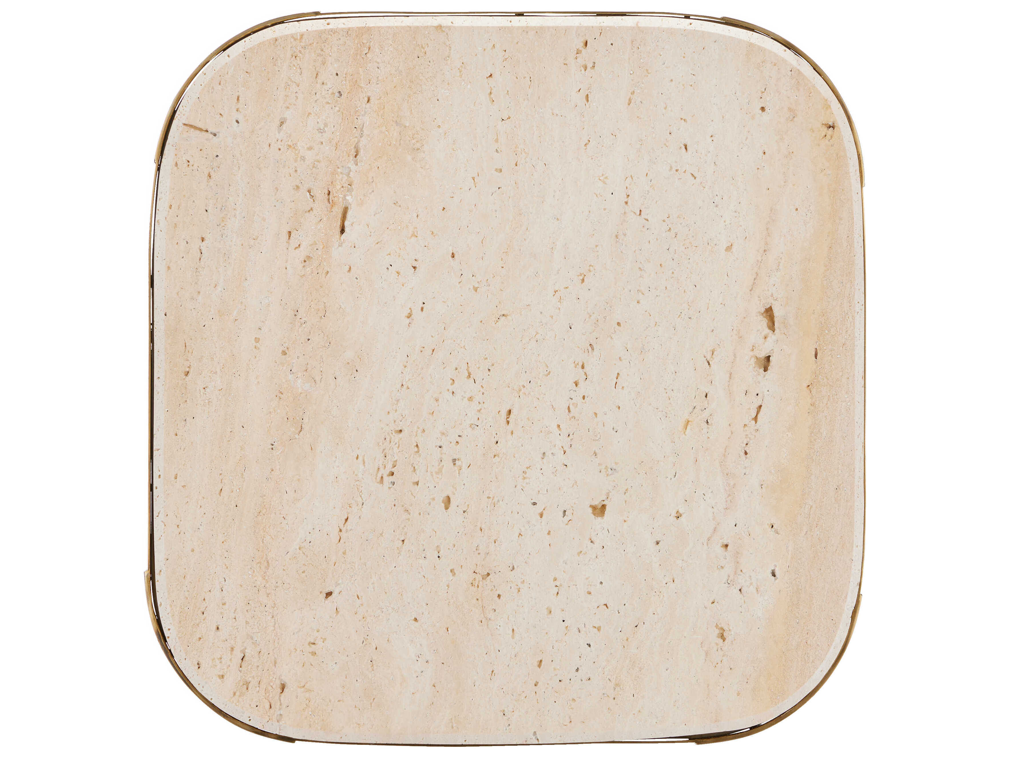 Currey & Company Sev Square Stone Natural Gold End Table