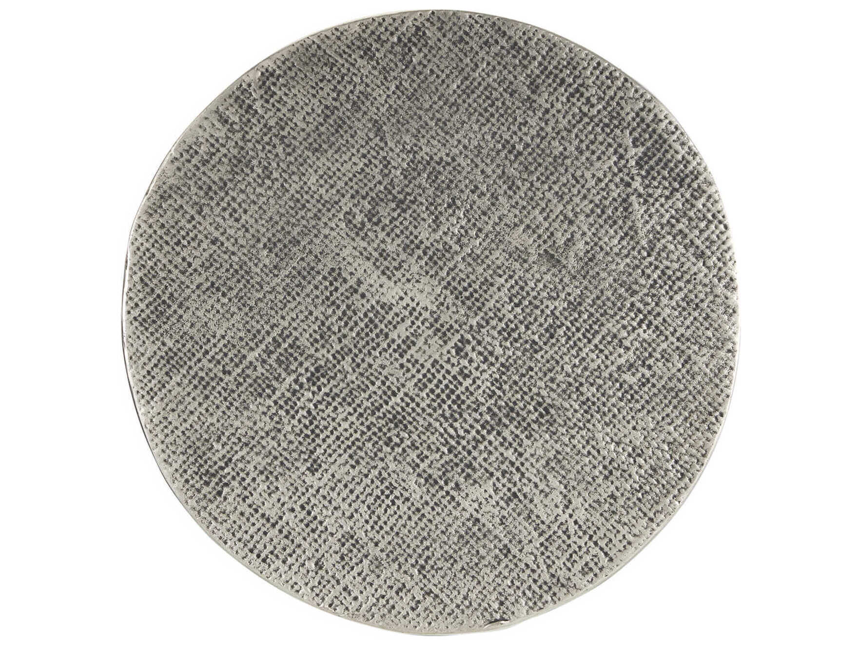 Currey & Company Kabeen Round Metal Antique Silver End Table