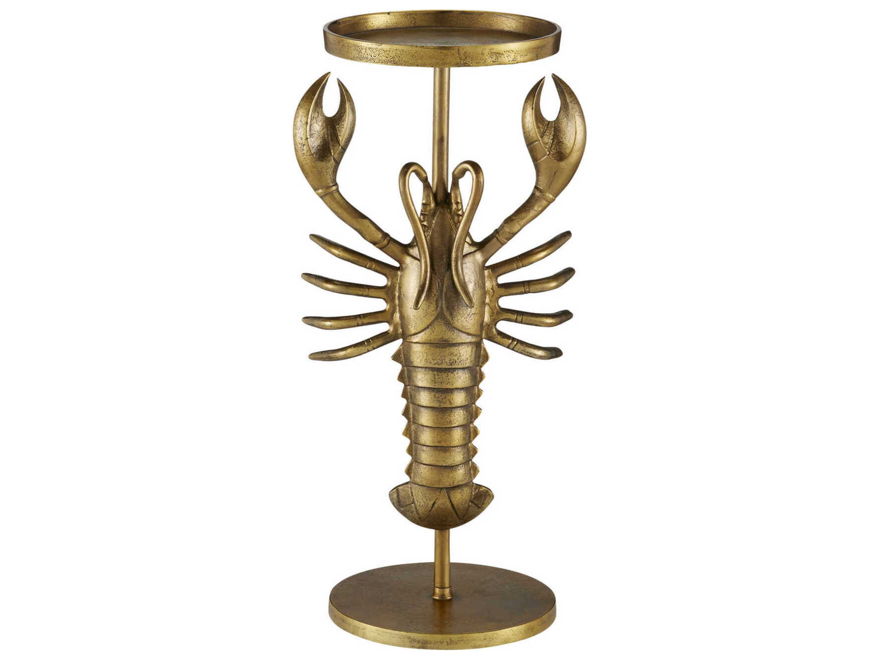 Currey & Company Georgetown Round Metal Antique Brass End Table