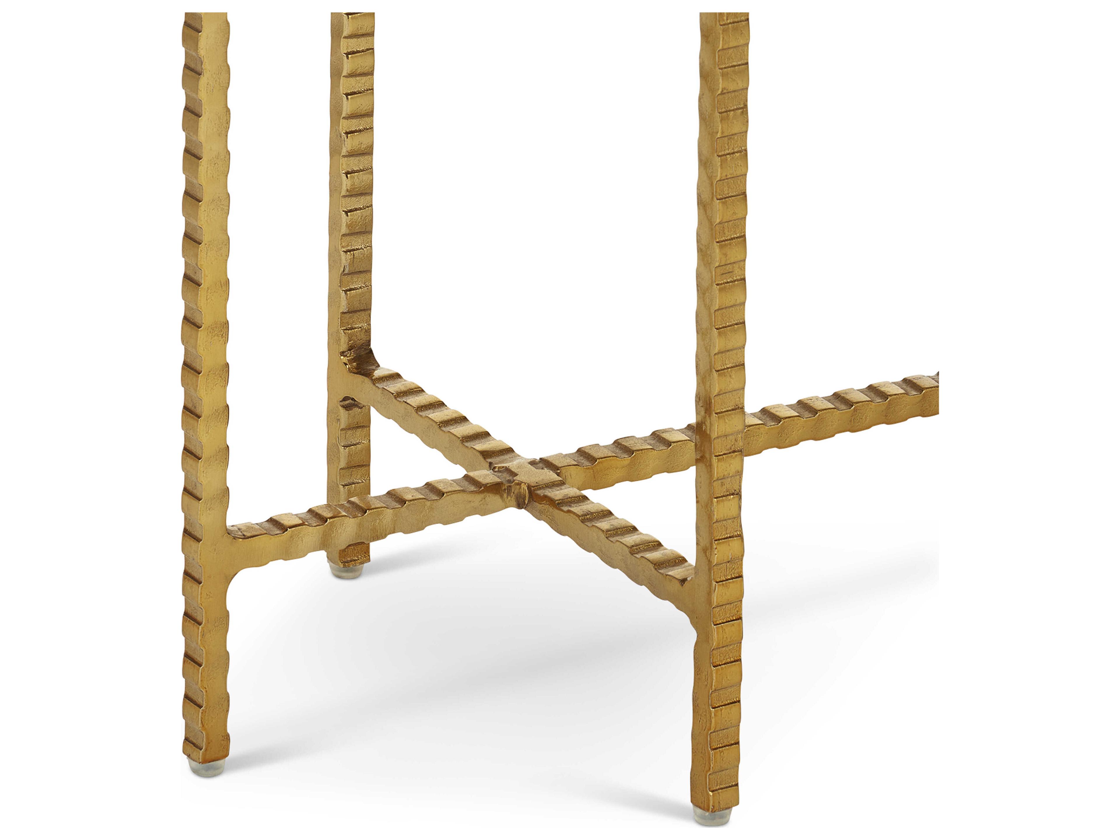 Currey & Company Flying Rectangular Stone Natural Gold End Table