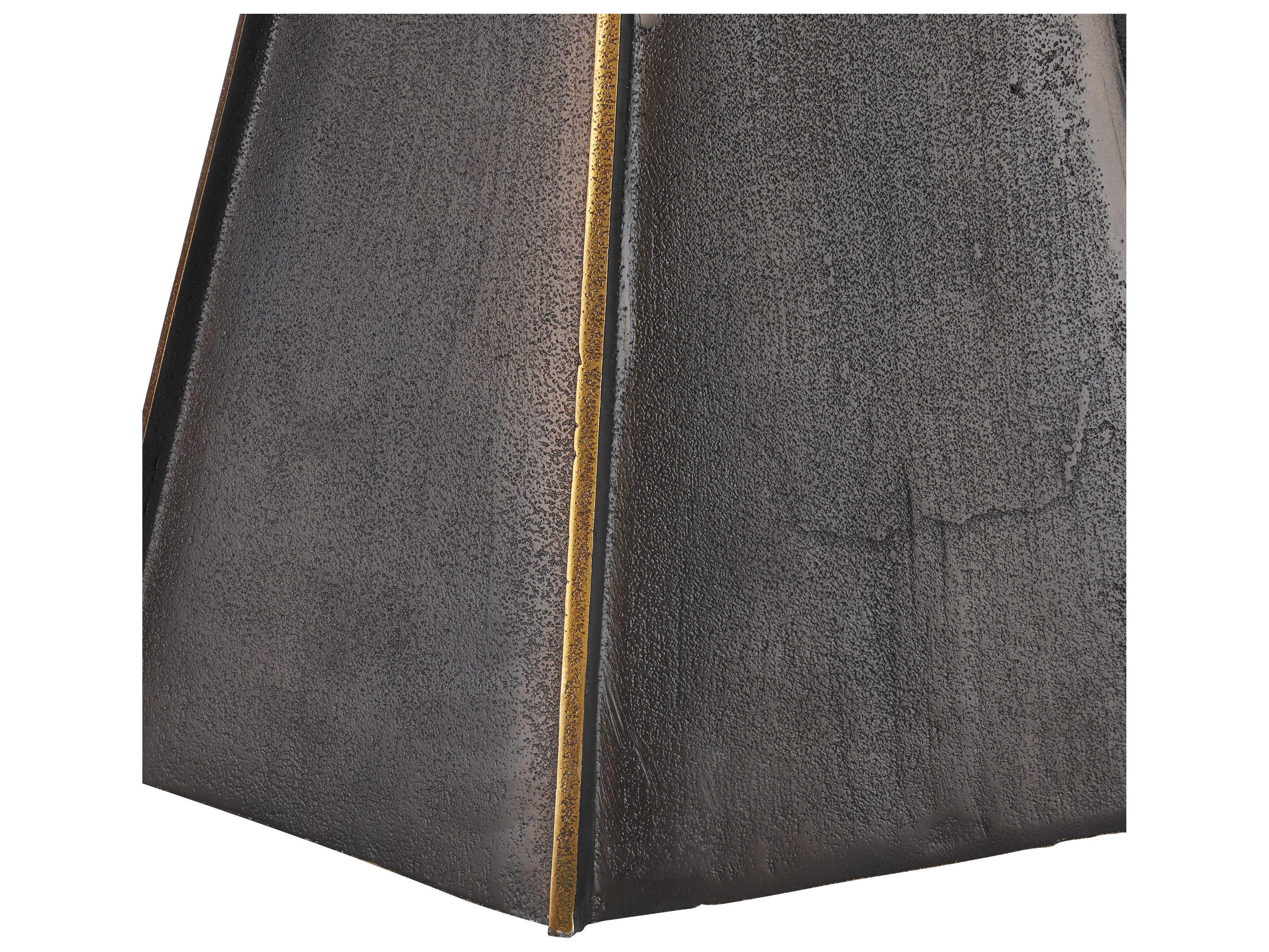 Currey & Company Merola Hexagon Metal Bronze Gold End Table