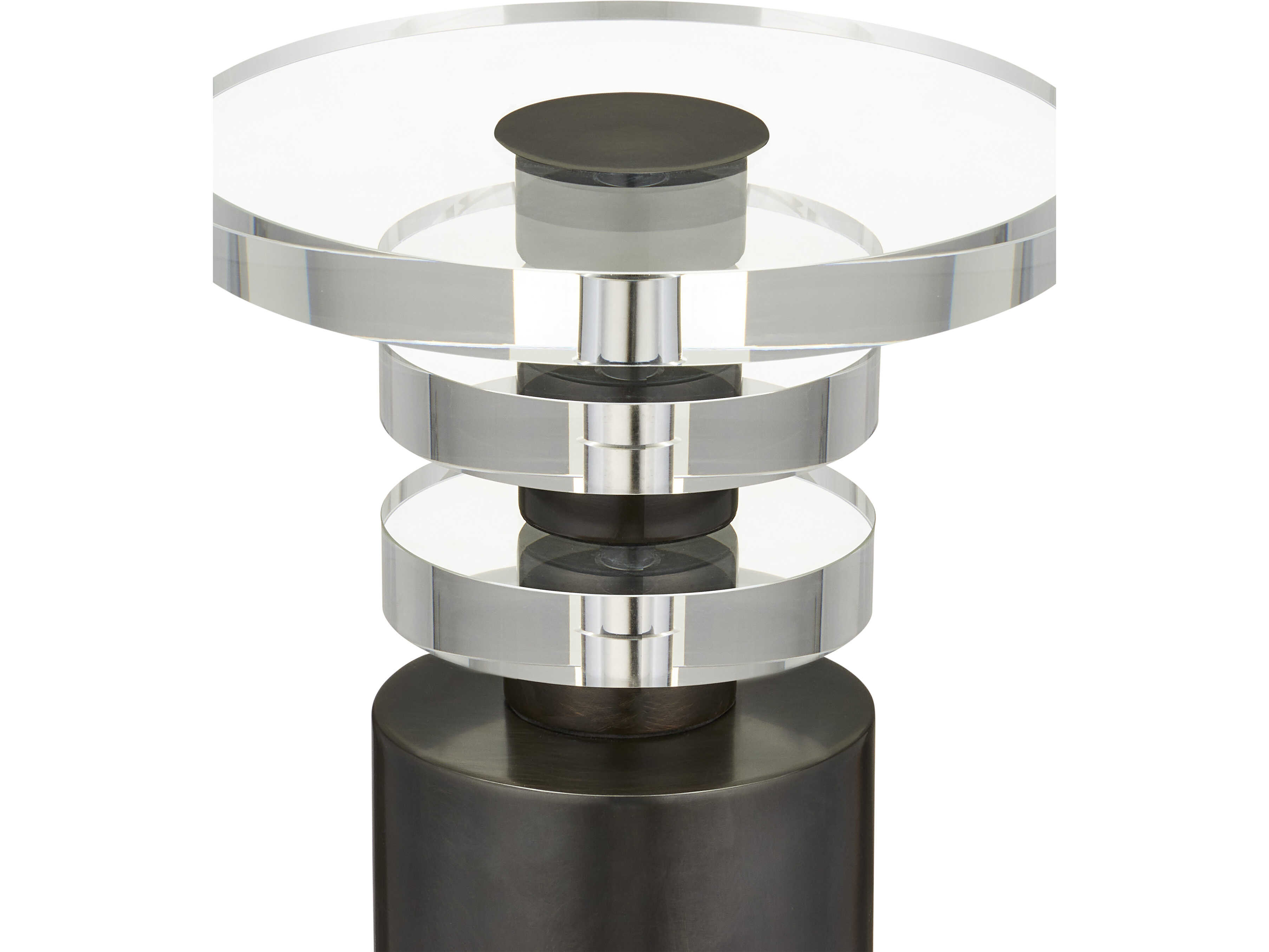 Currey & Company Shani 9" Round Glass Bronze End Table