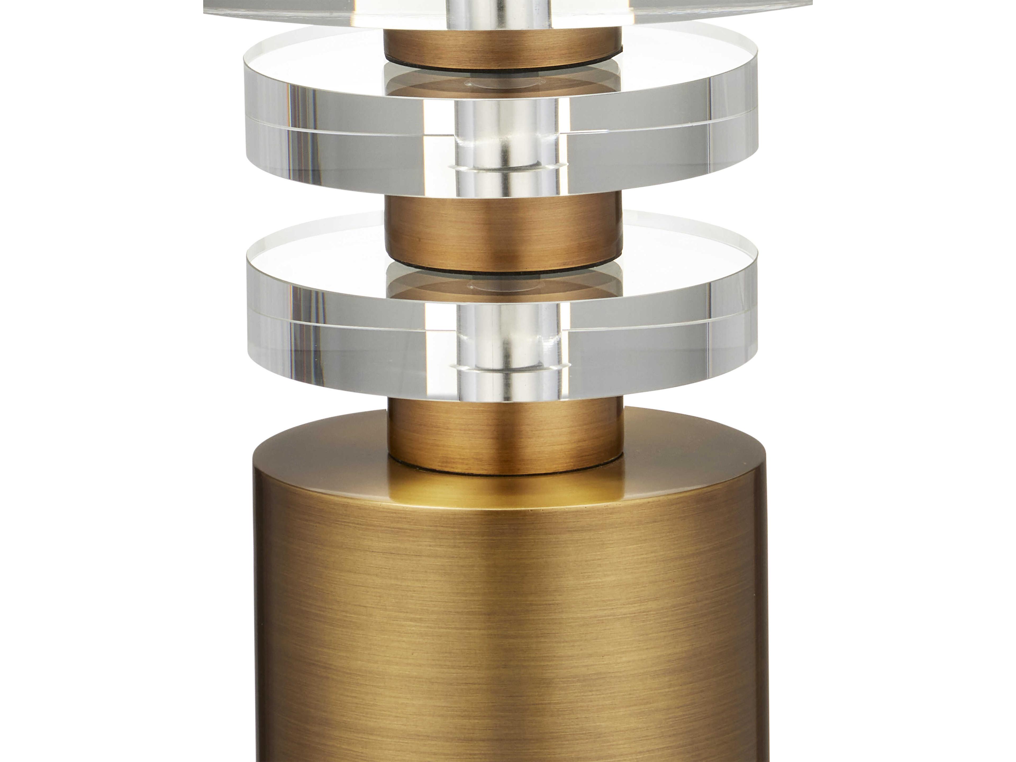 Currey & Company Shani 9" Round Glass Antique Brass End Table