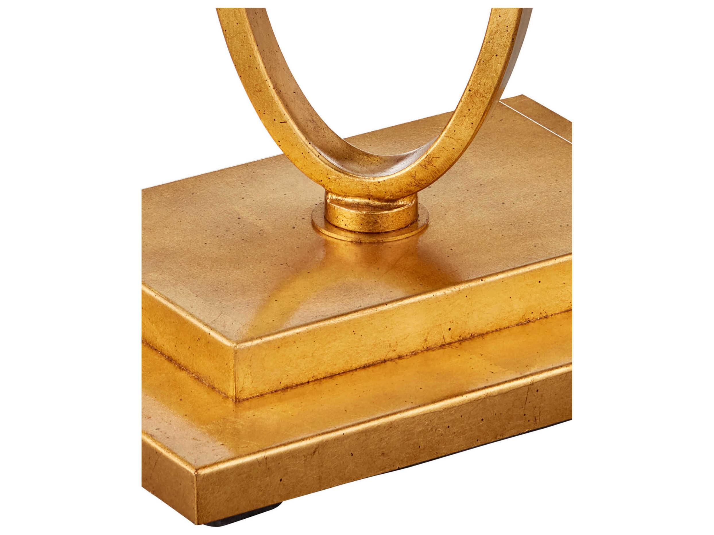 Currey & Company Bangle 18" Rectangular Glass Gold Leaf Antique Mirror End Table