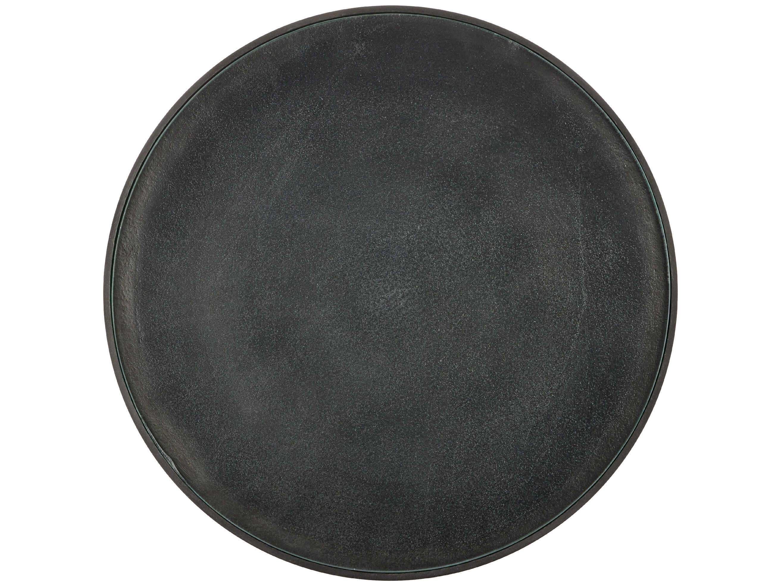 Currey & Company Janil 19" Round Glass Graphite End Table