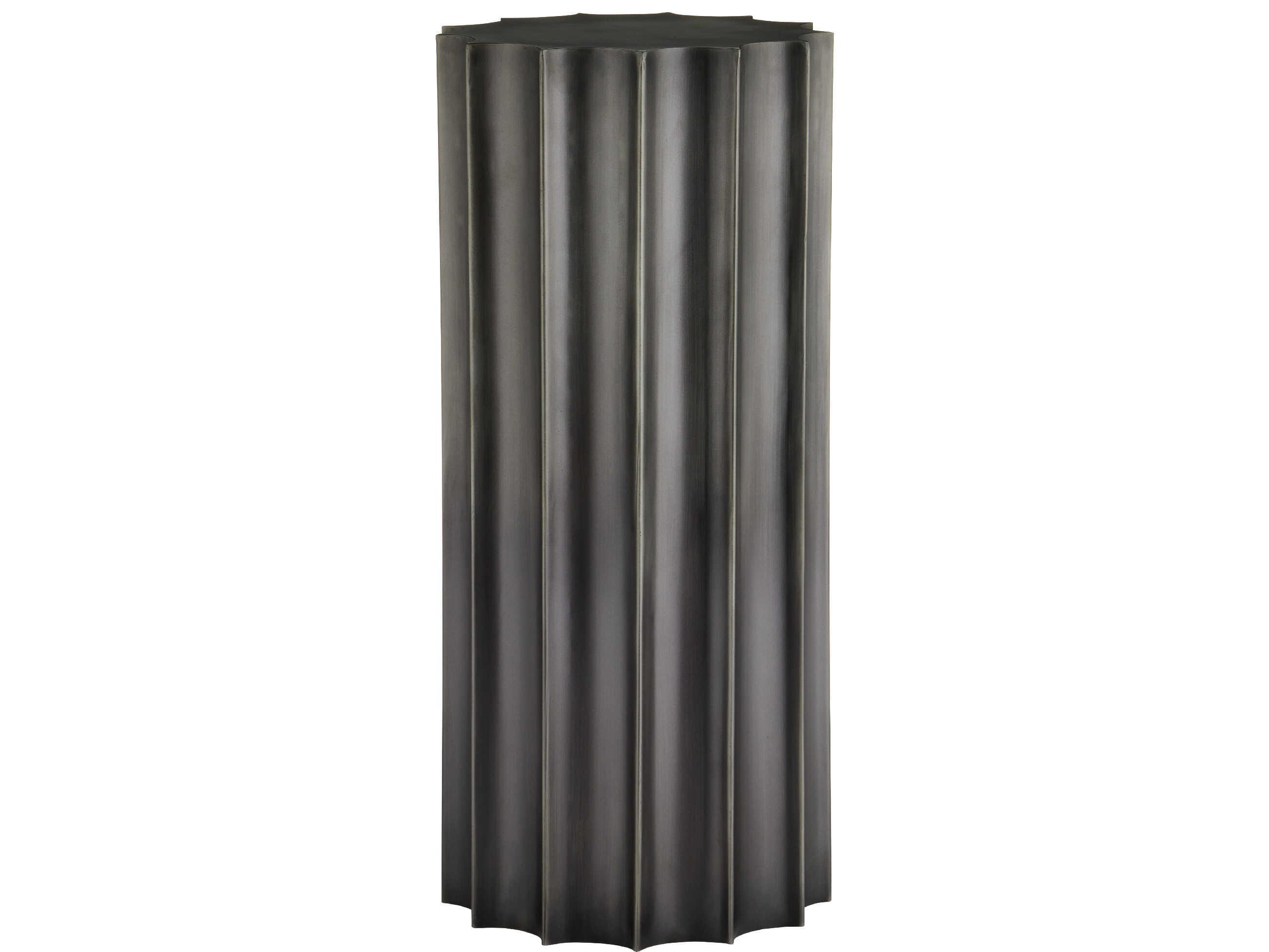 Currey & Company Kanti 11" Round Metal Graphite End Table