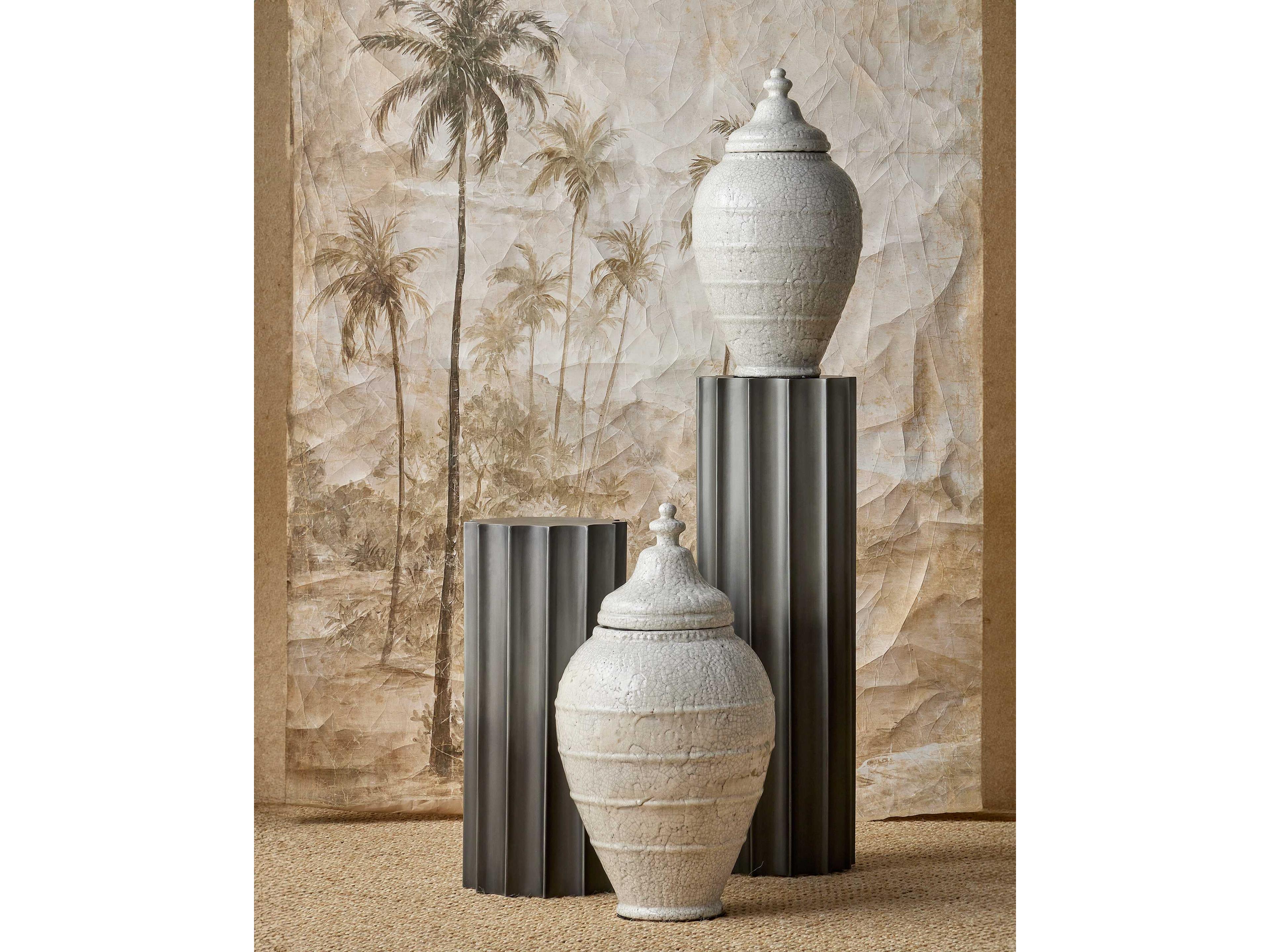 Currey & Company Kanti 11" Round Metal Graphite End Table