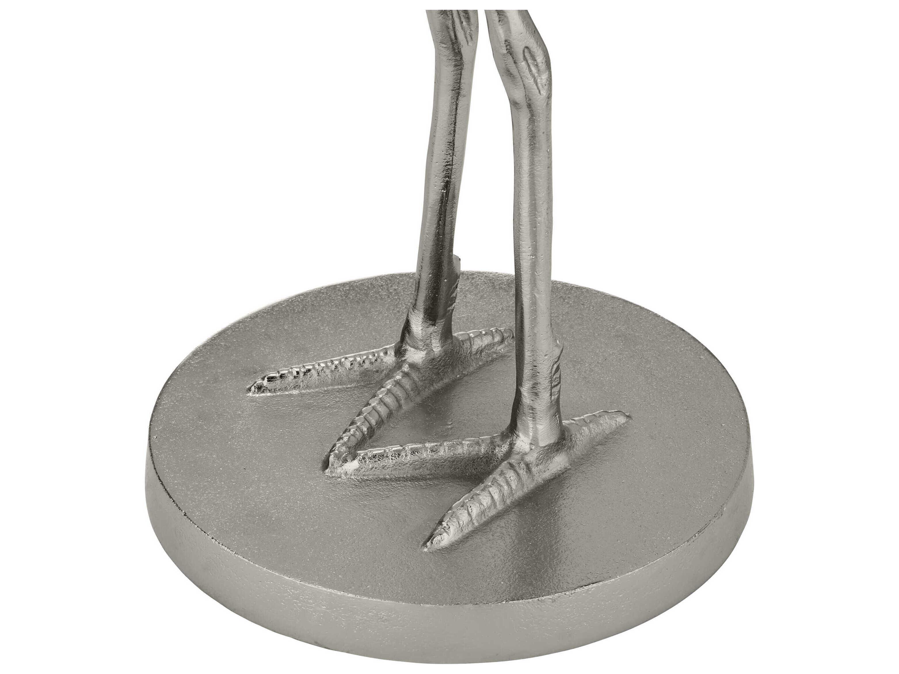 Currey & Company Crane Round Glass Nickel Clear End Table