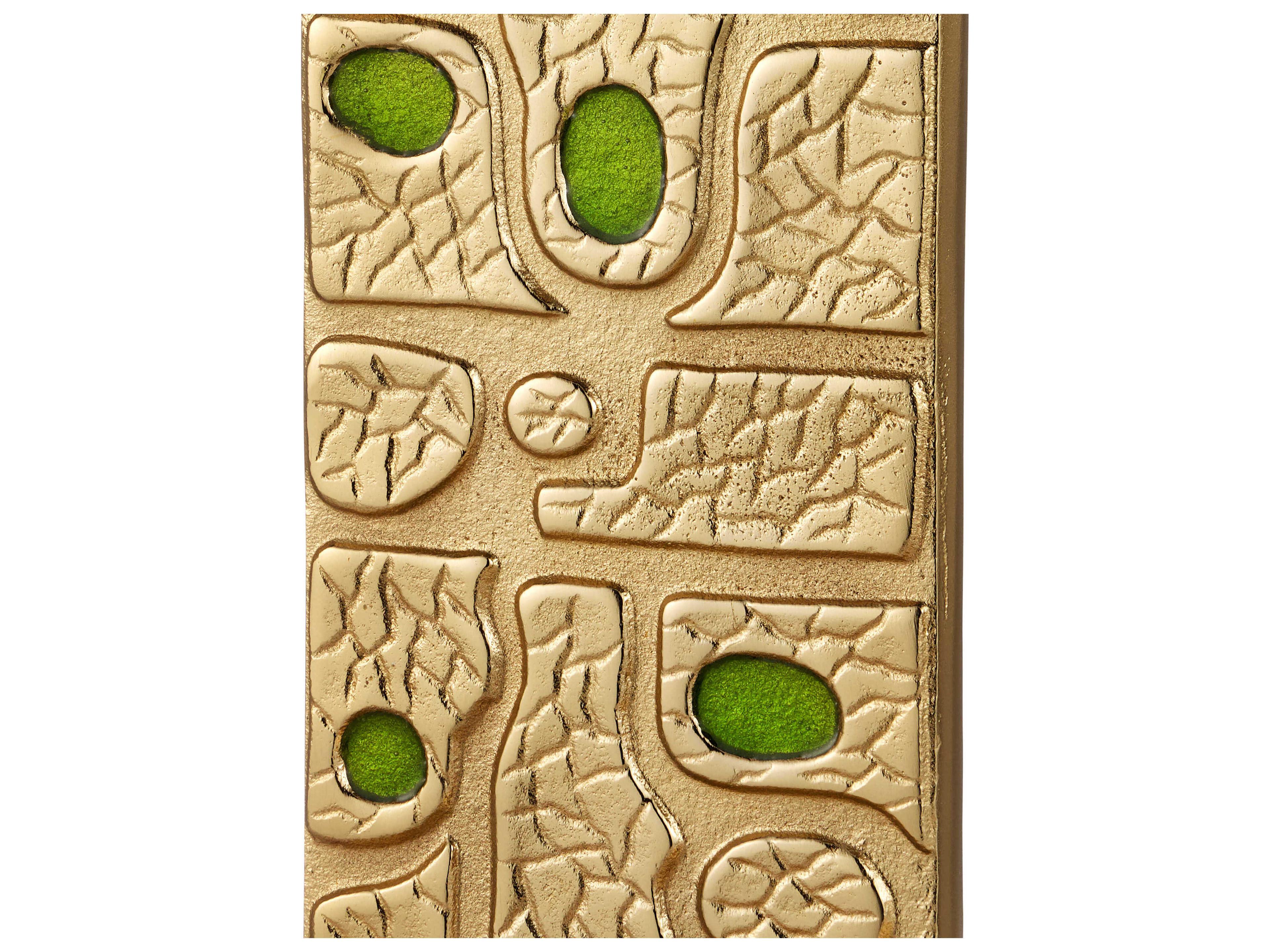 Currey & Company Beau Rectangular Metal Gold Green End Table