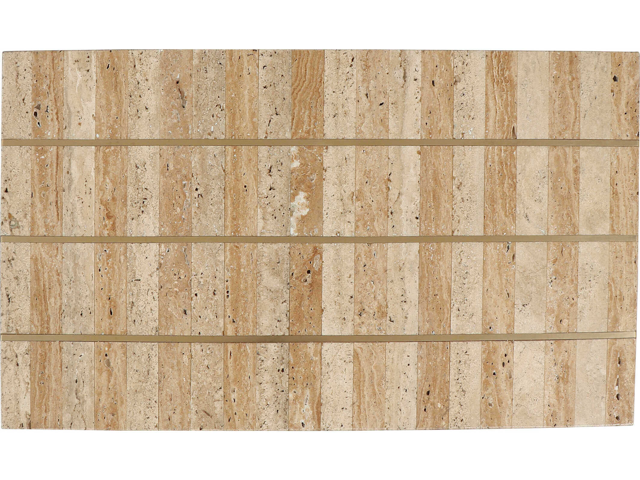 Currey & Company Dezi Rectangular Stone Natural Brass End Table