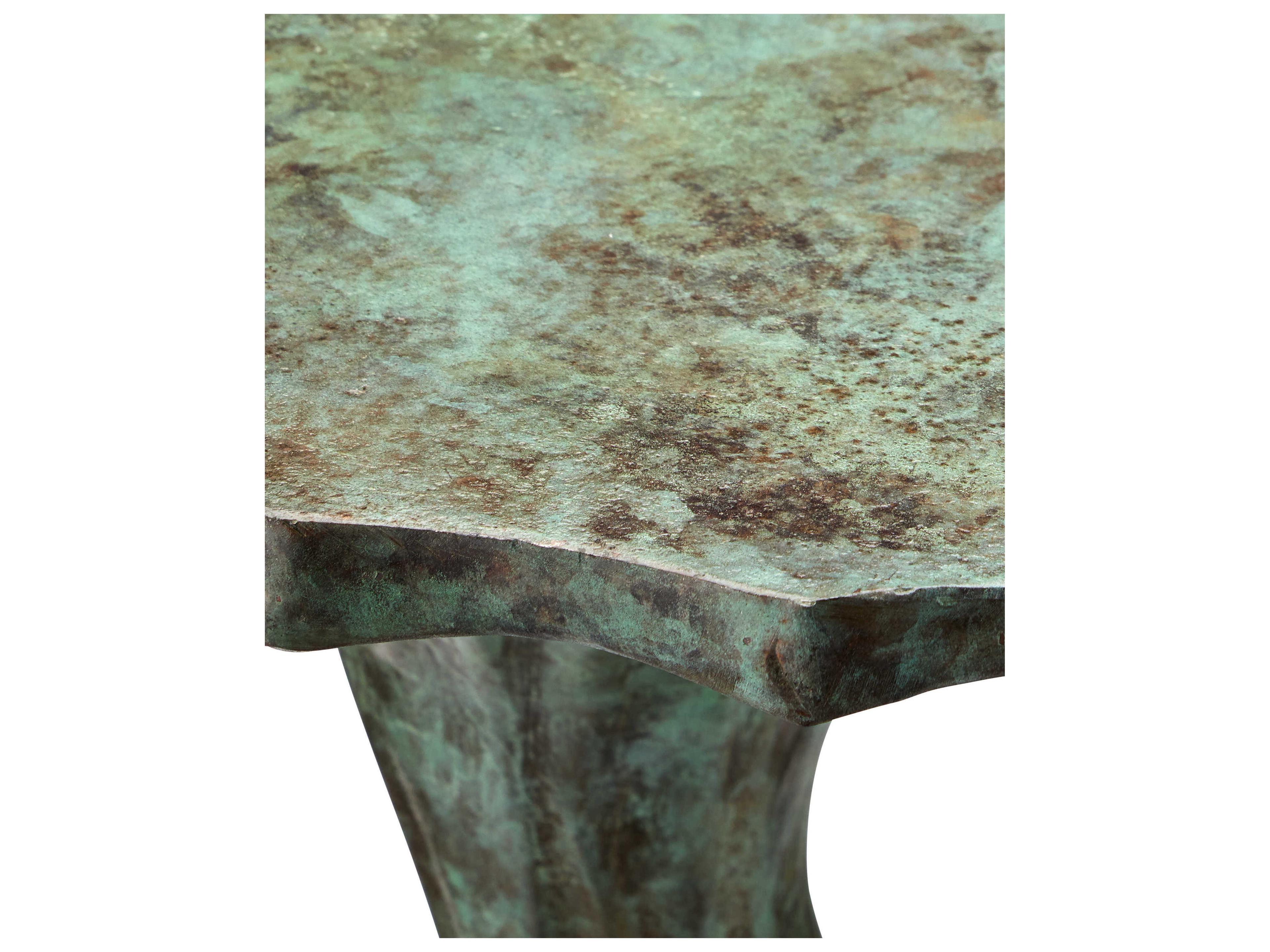 Currey & Company Tunis Oval Metal Verdigris End Table