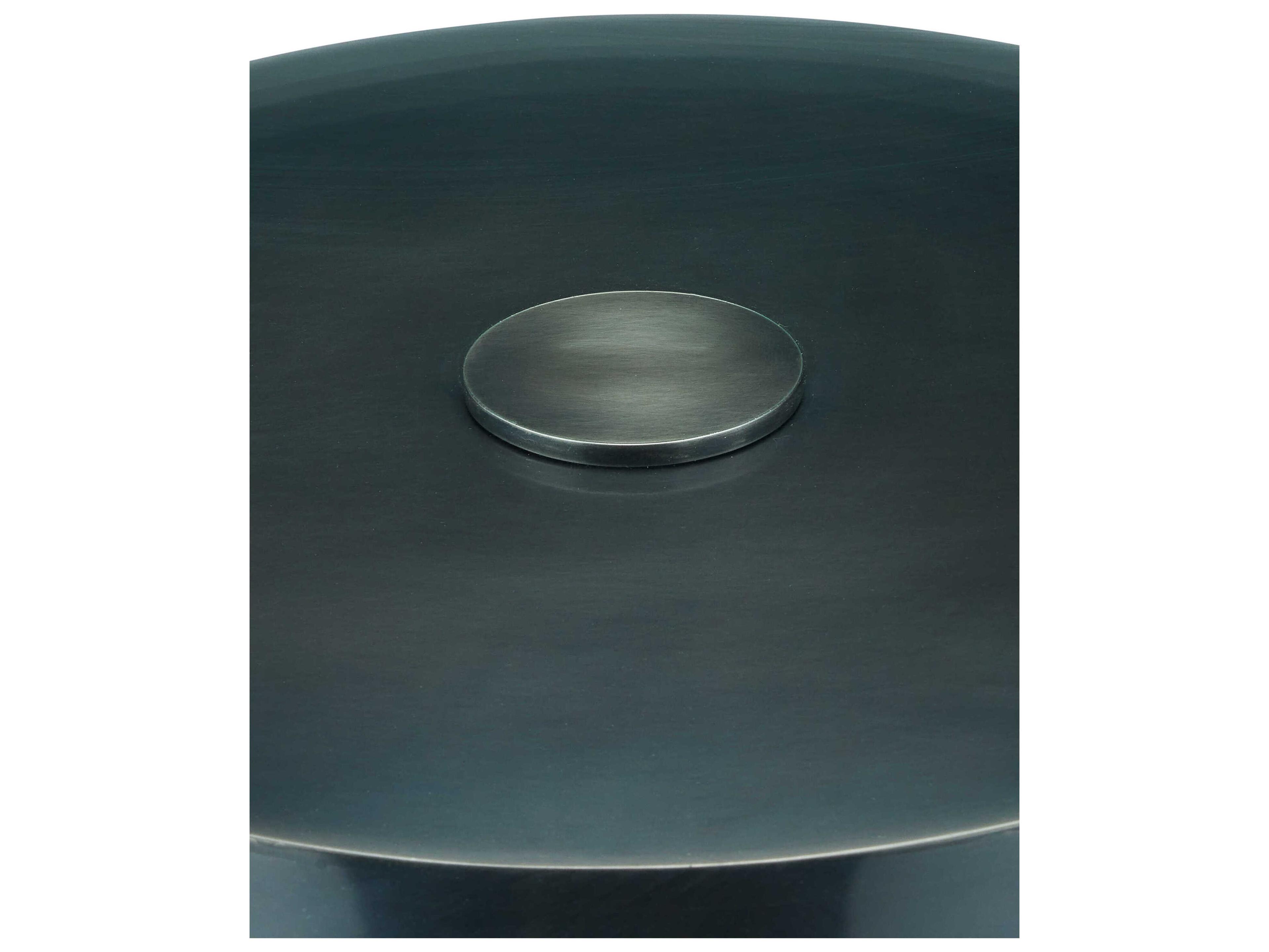 Currey & Company Lemy Round Glass Black Coffee Table