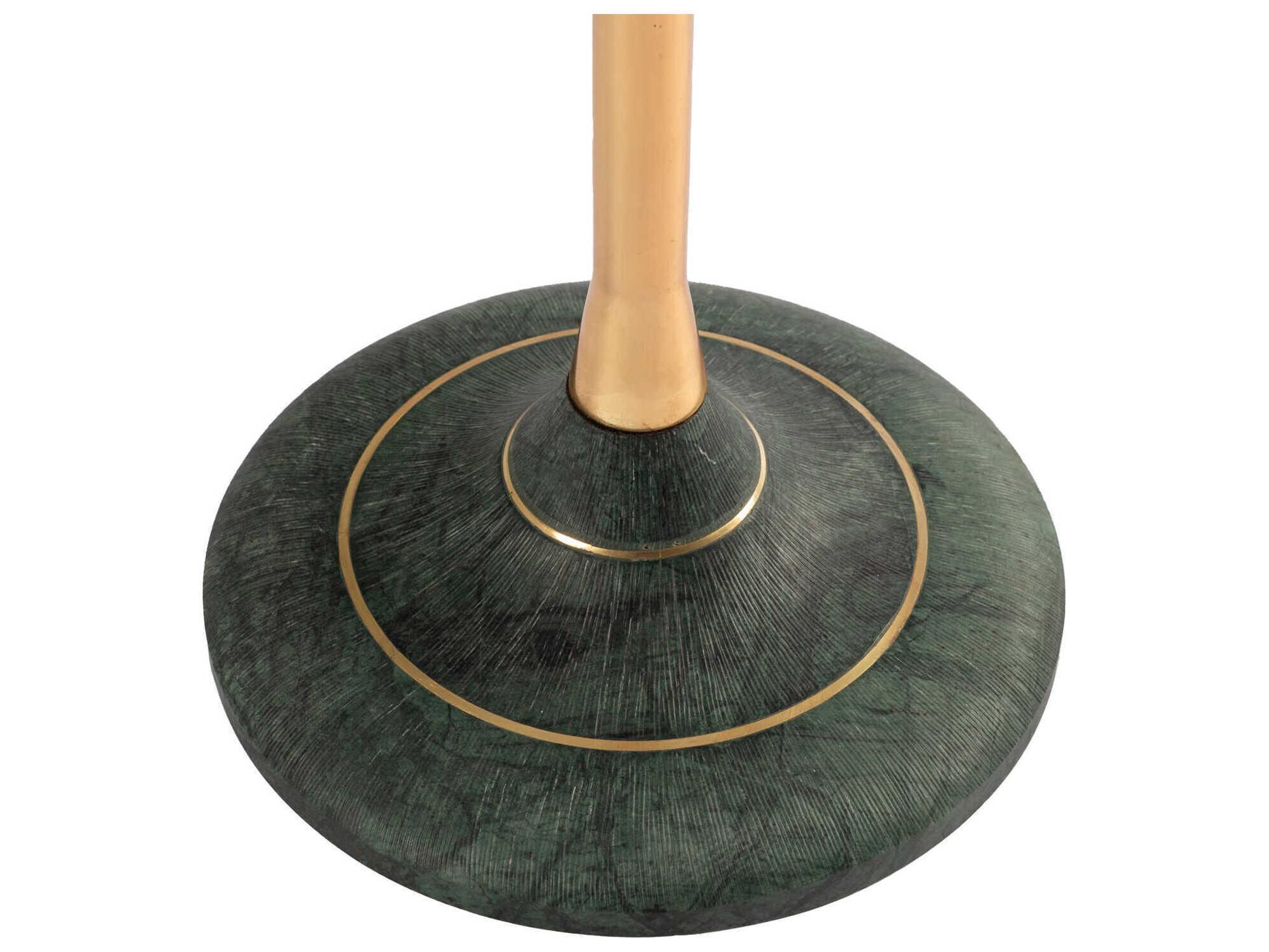 Currey & Company Roselle Round Marble Natural Brass End Table