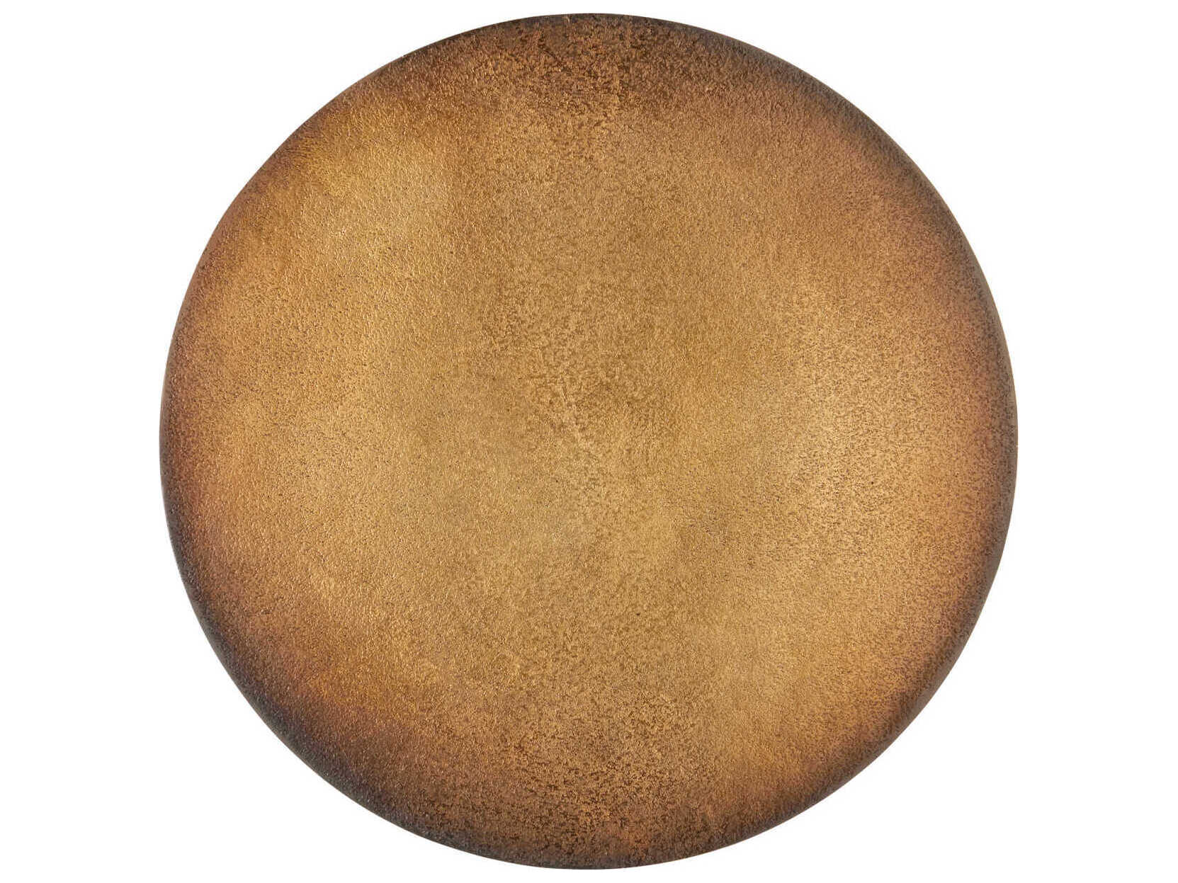 Currey & Company Gridiron Round Metal Antique Brass End Table