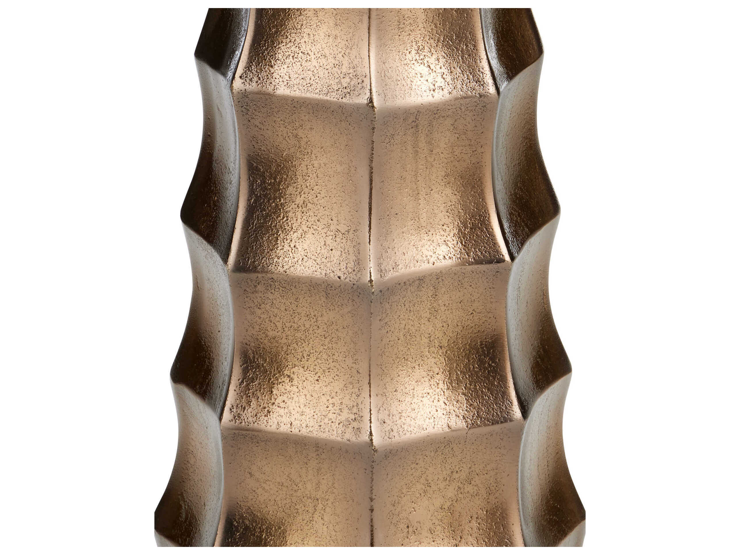 Currey & Company Gridiron Round Metal Antique Brass End Table