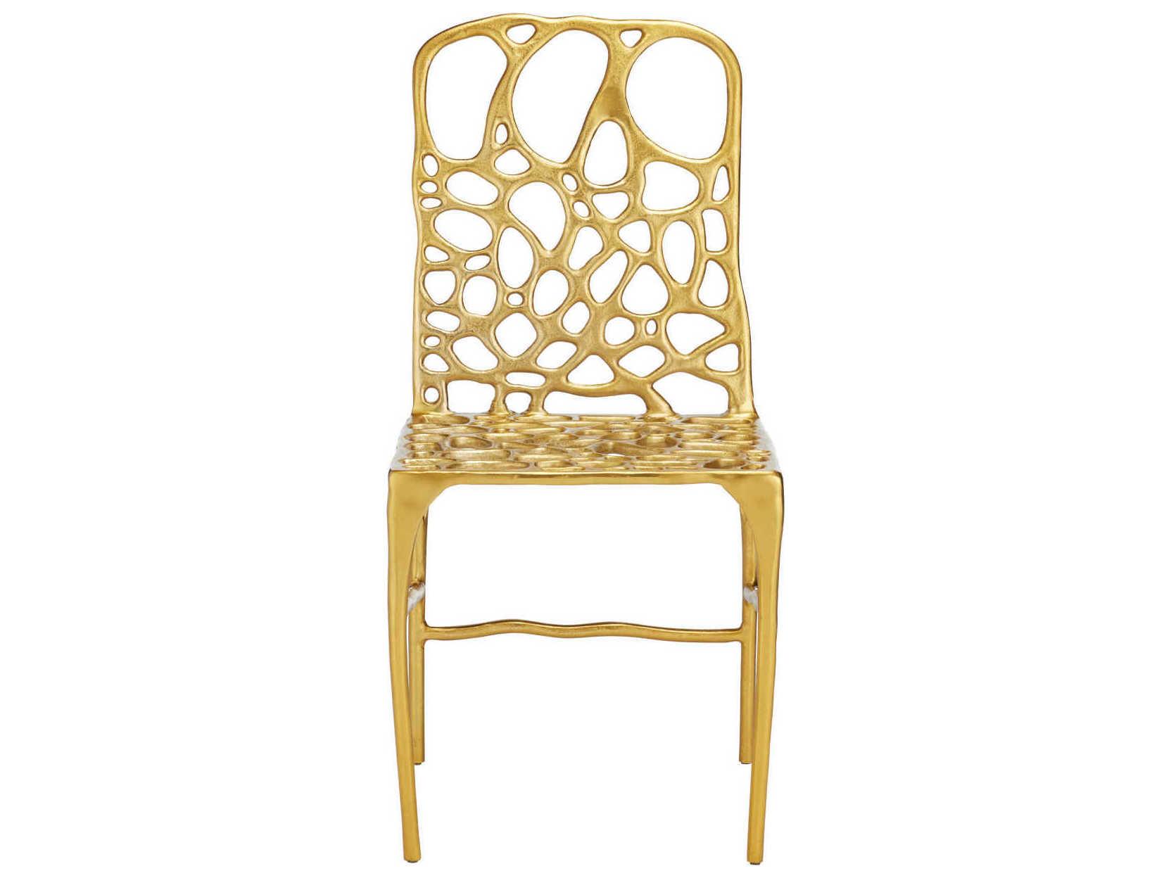 Currey & Company Honeycomb Gold Side Chair