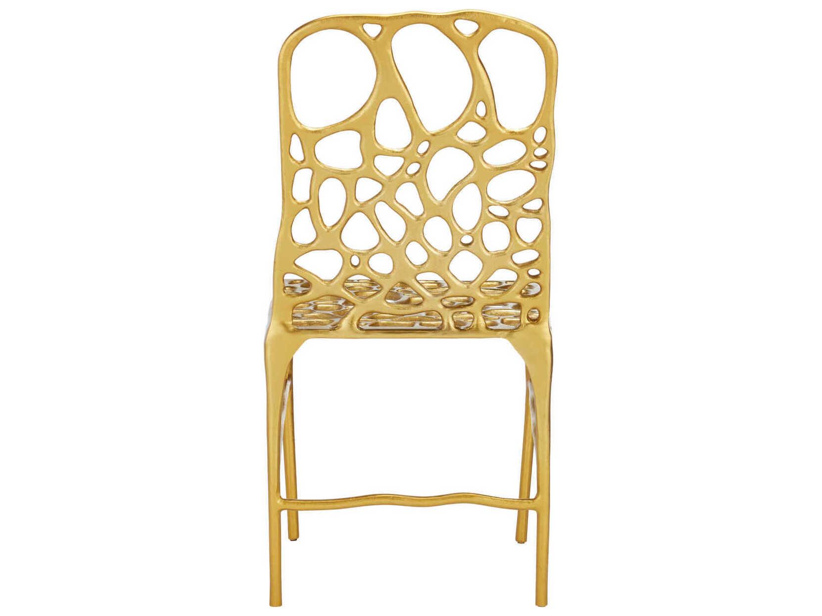 Currey & Company Honeycomb Gold Side Chair