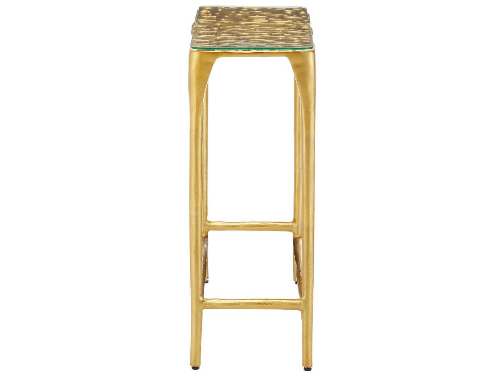 Currey & Company Honeycomb Gold Console Table