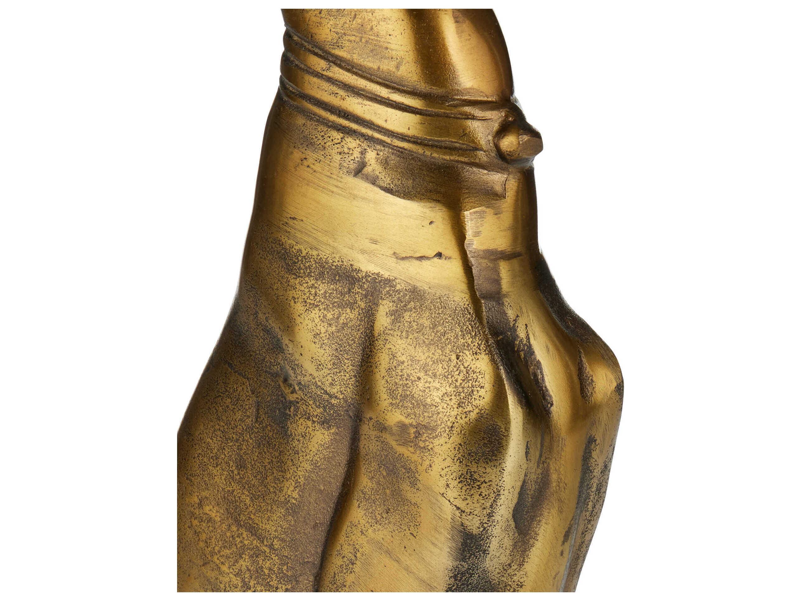 Currey & Company Ballyregan Round Metal Antique Brass End Table