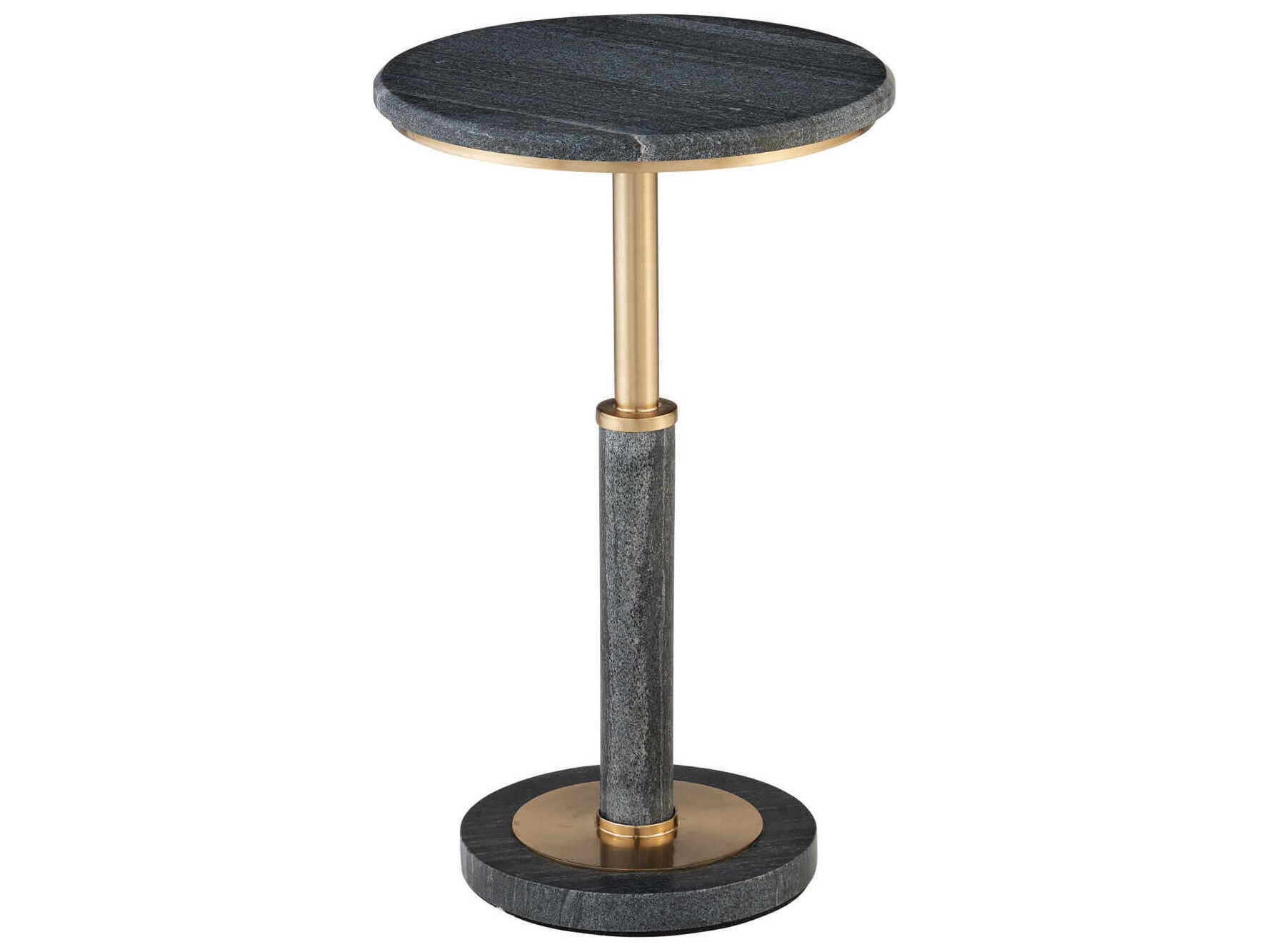 Currey & Company Miles Black Marble End Table