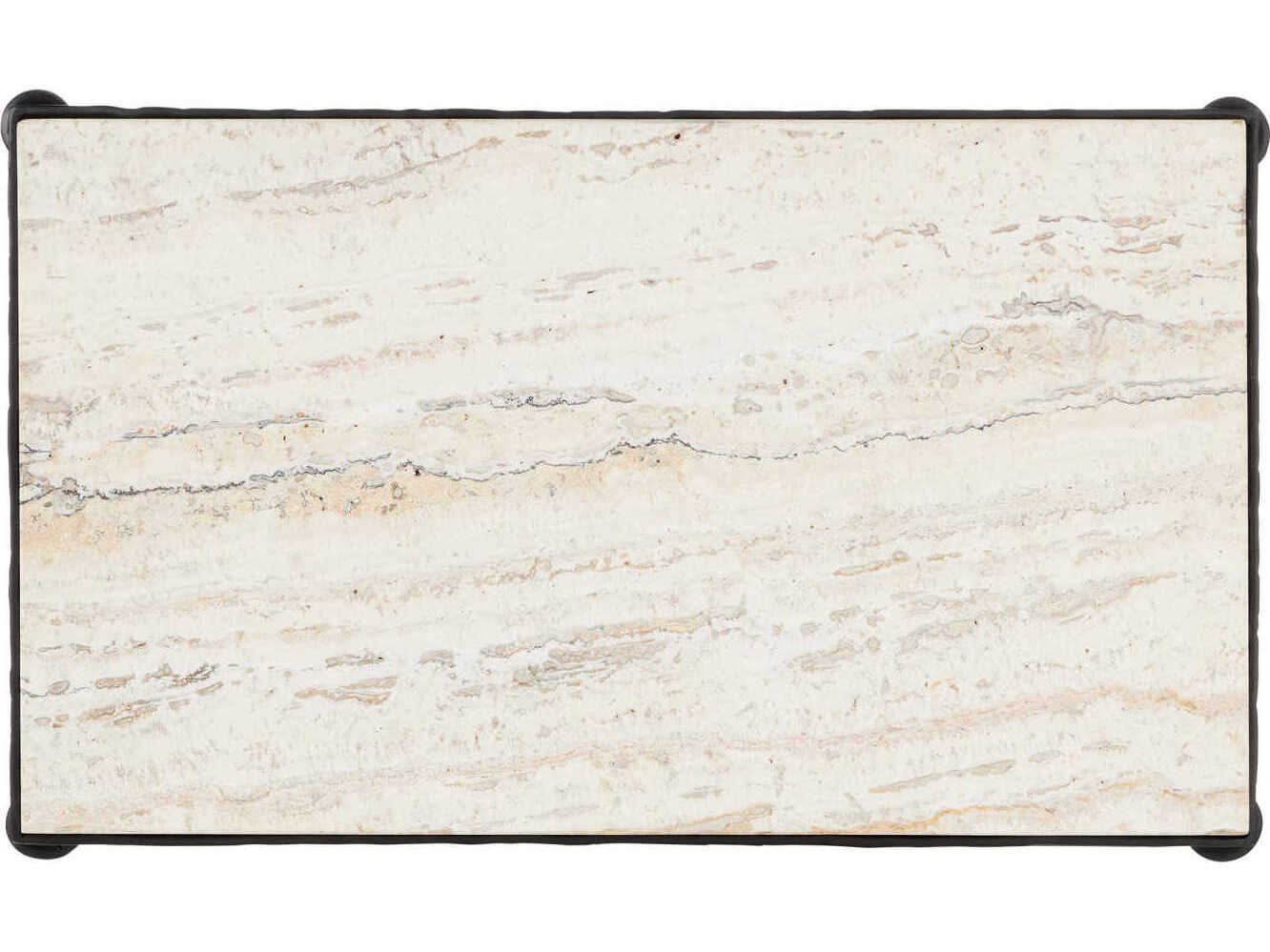 Currey & Company Agora White Travertine End Table