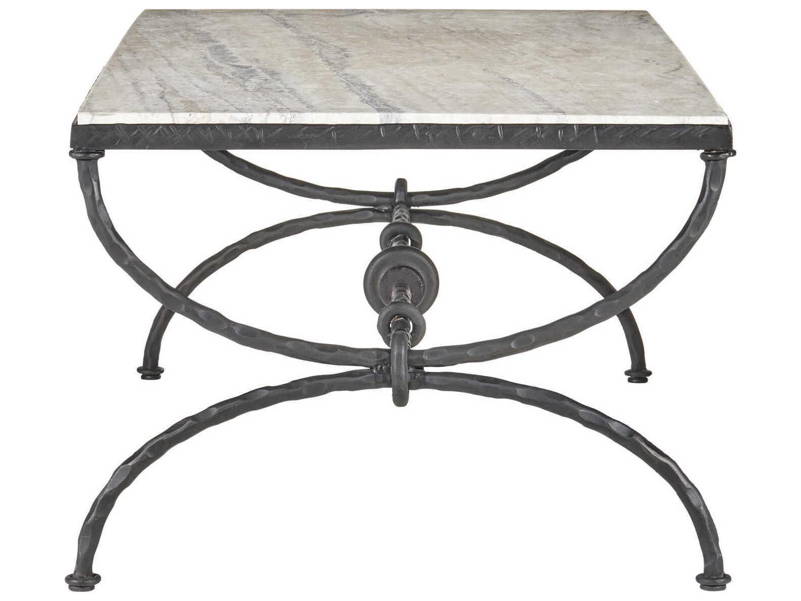Currey & Company Agora White Travertine Coffee Table