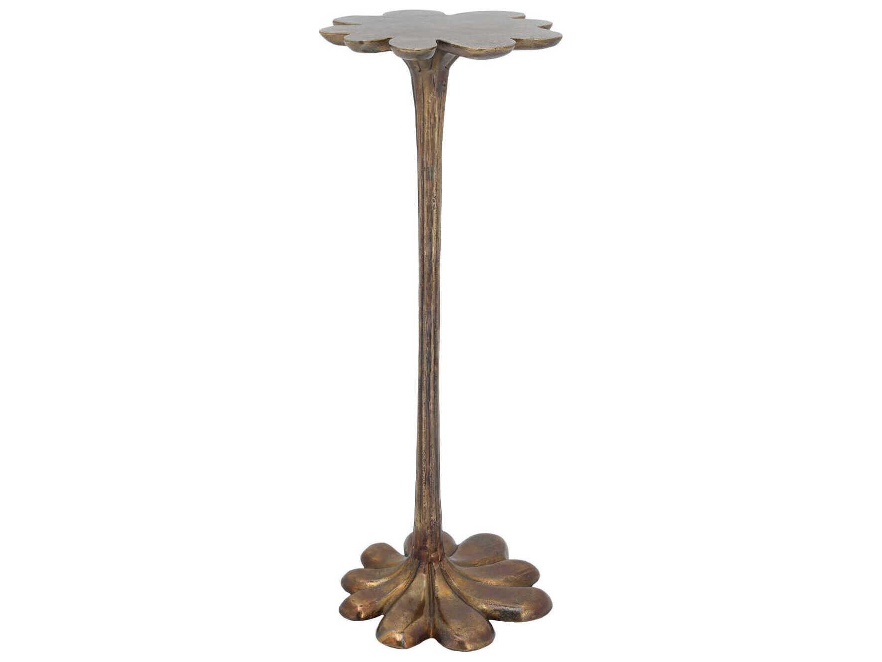 Currey & Company Schizzo Metal Oxidized Brass End Table