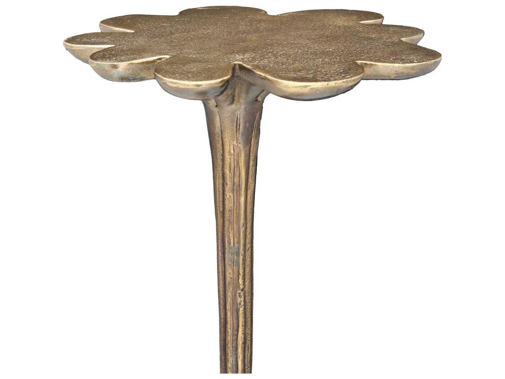 Currey & Company Schizzo Metal Oxidized Brass End Table