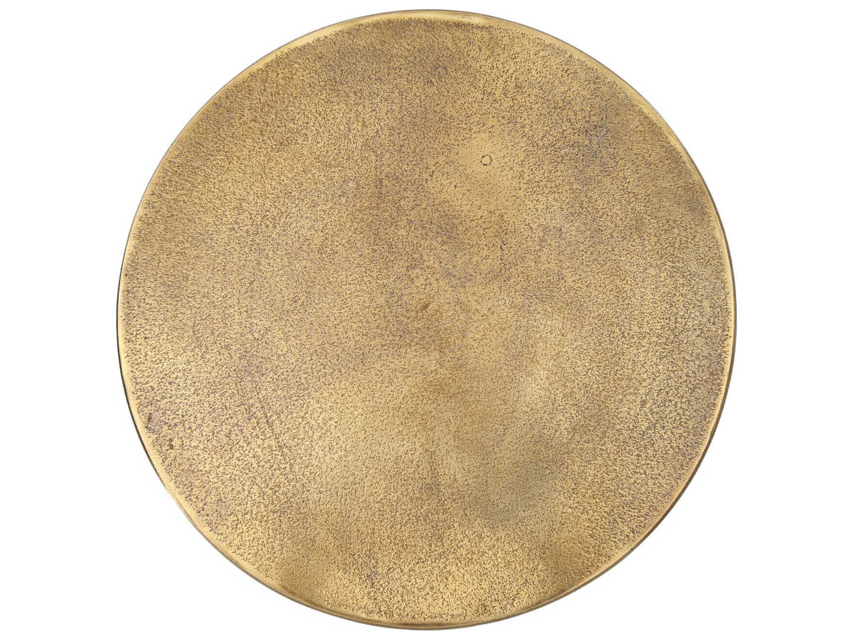 Currey & Company Nasturtium Round Metal Antique Brass Patina End Table