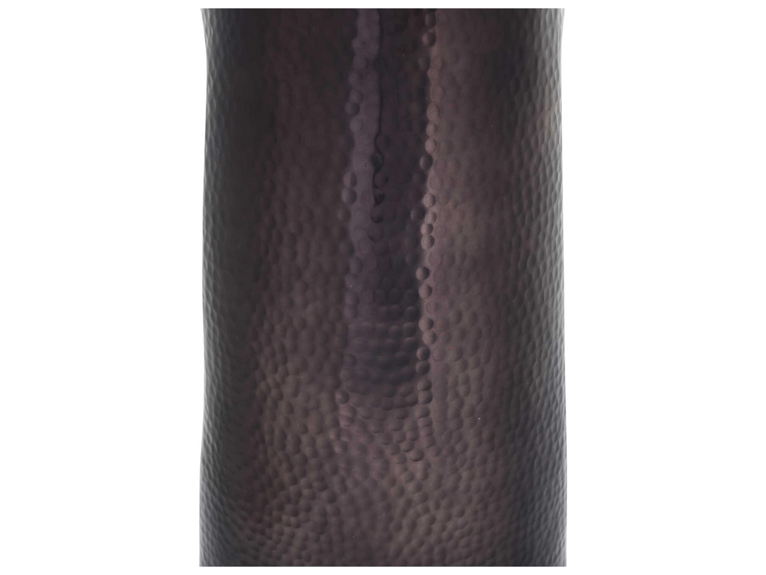 Currey & Company Pince Round Metal Black Nickel Antique Brass End Table