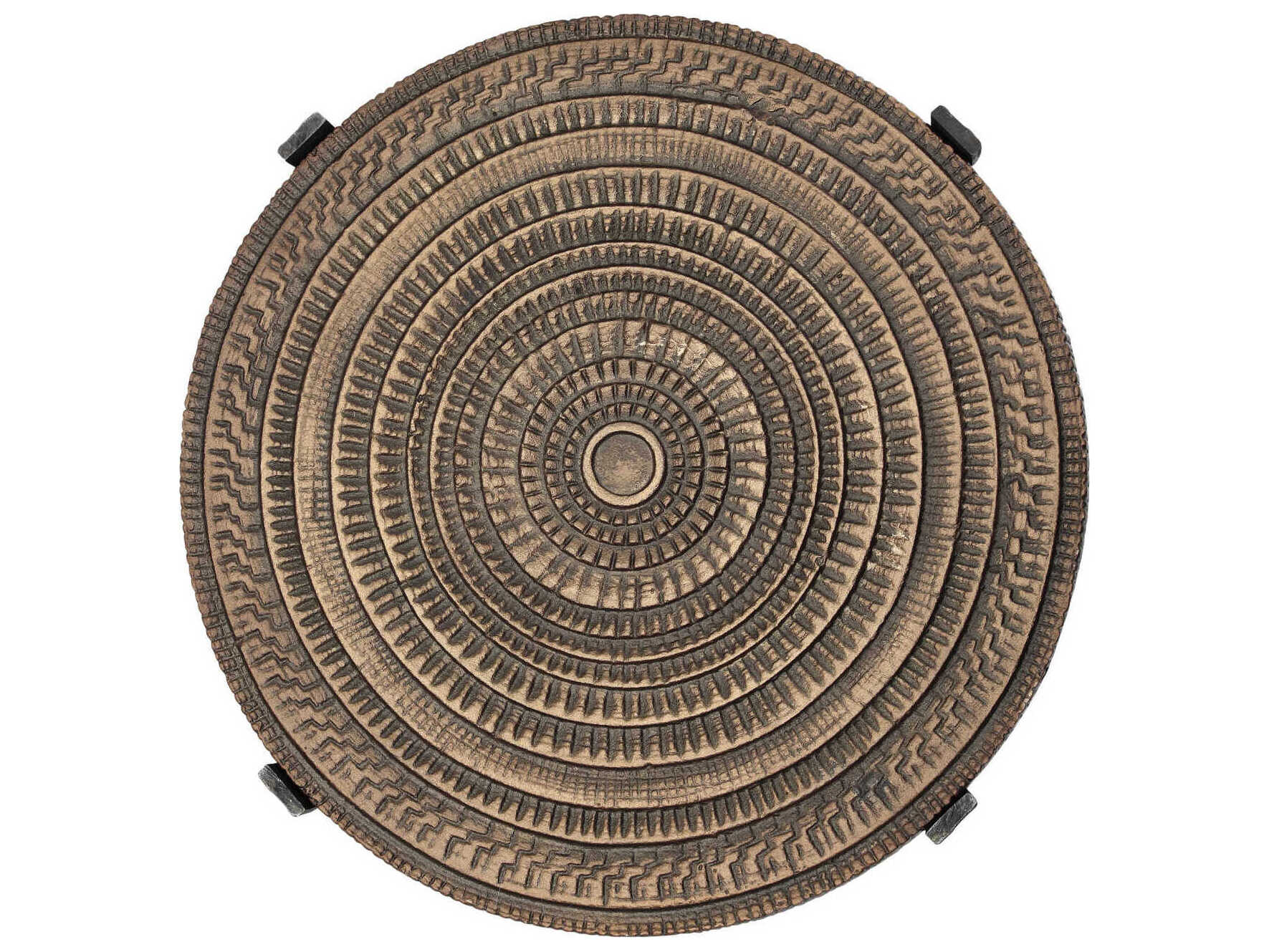 Currey & Company Unity Round Metal Antique Bronze Dark End Table