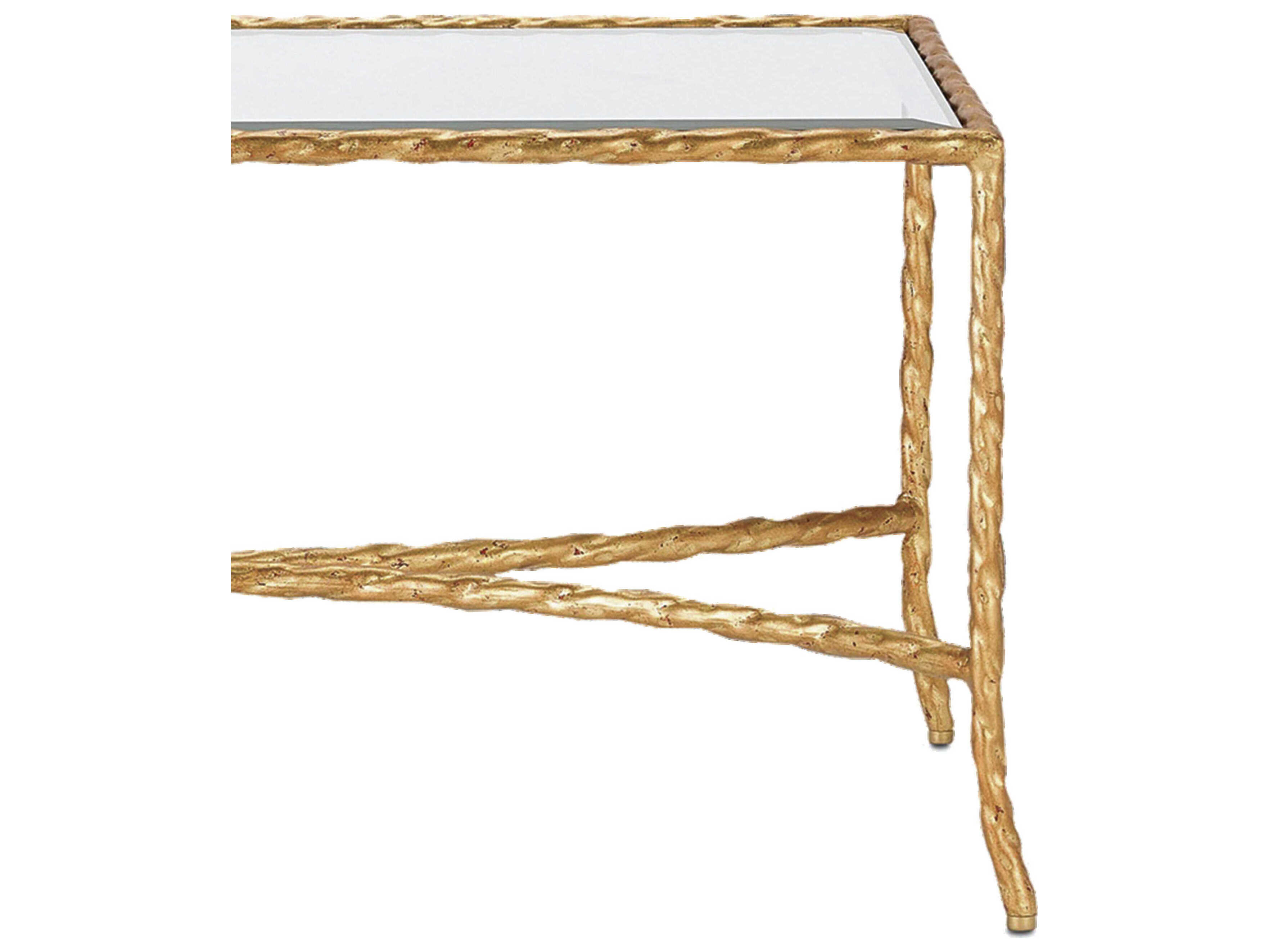 urrey & Company Gilt Twist Rectangular Glass Coffee Table