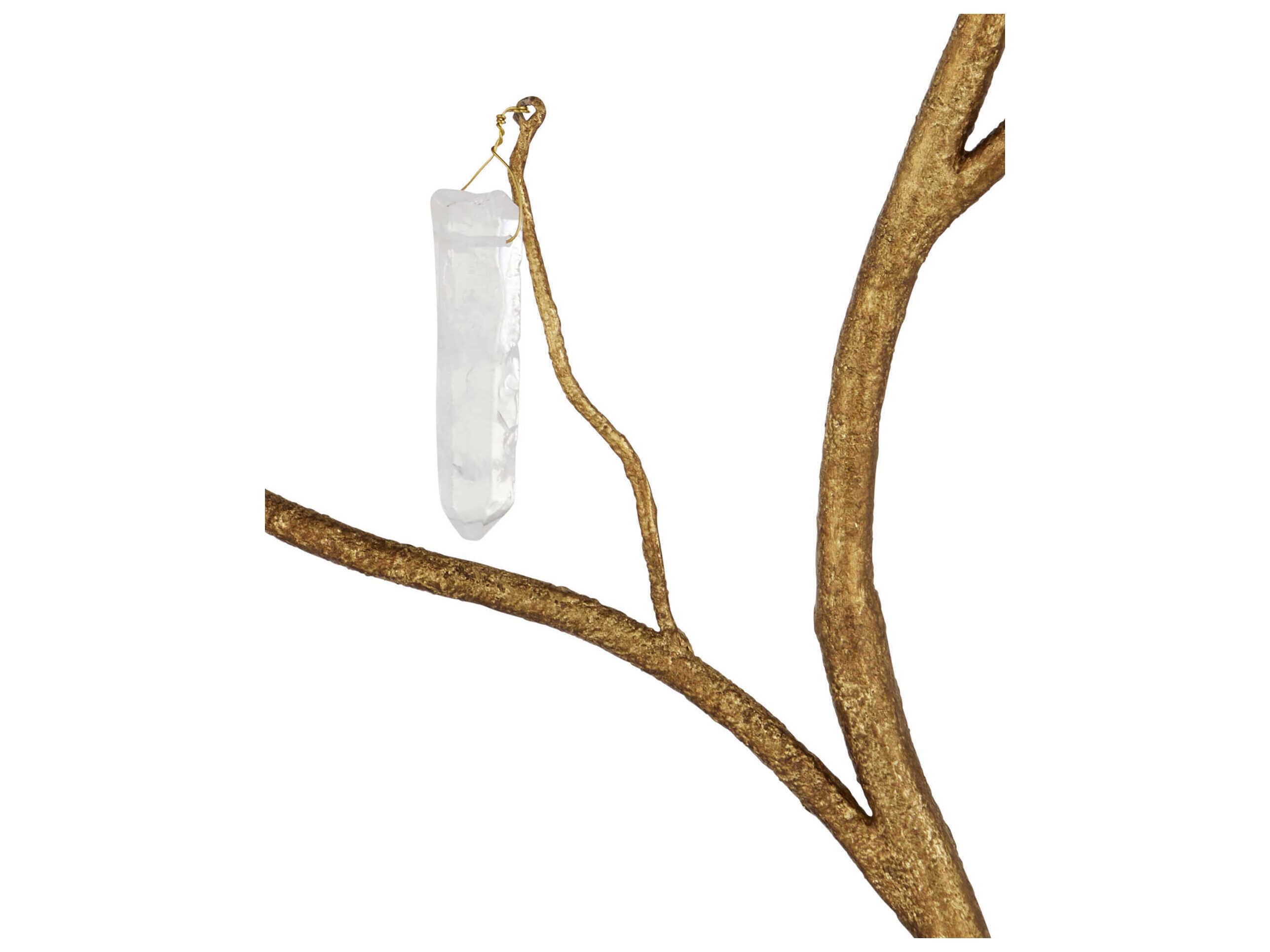 Currey & Company Forest 5-Light Washed Lucerne Gold natural Crystal Wall Sconce