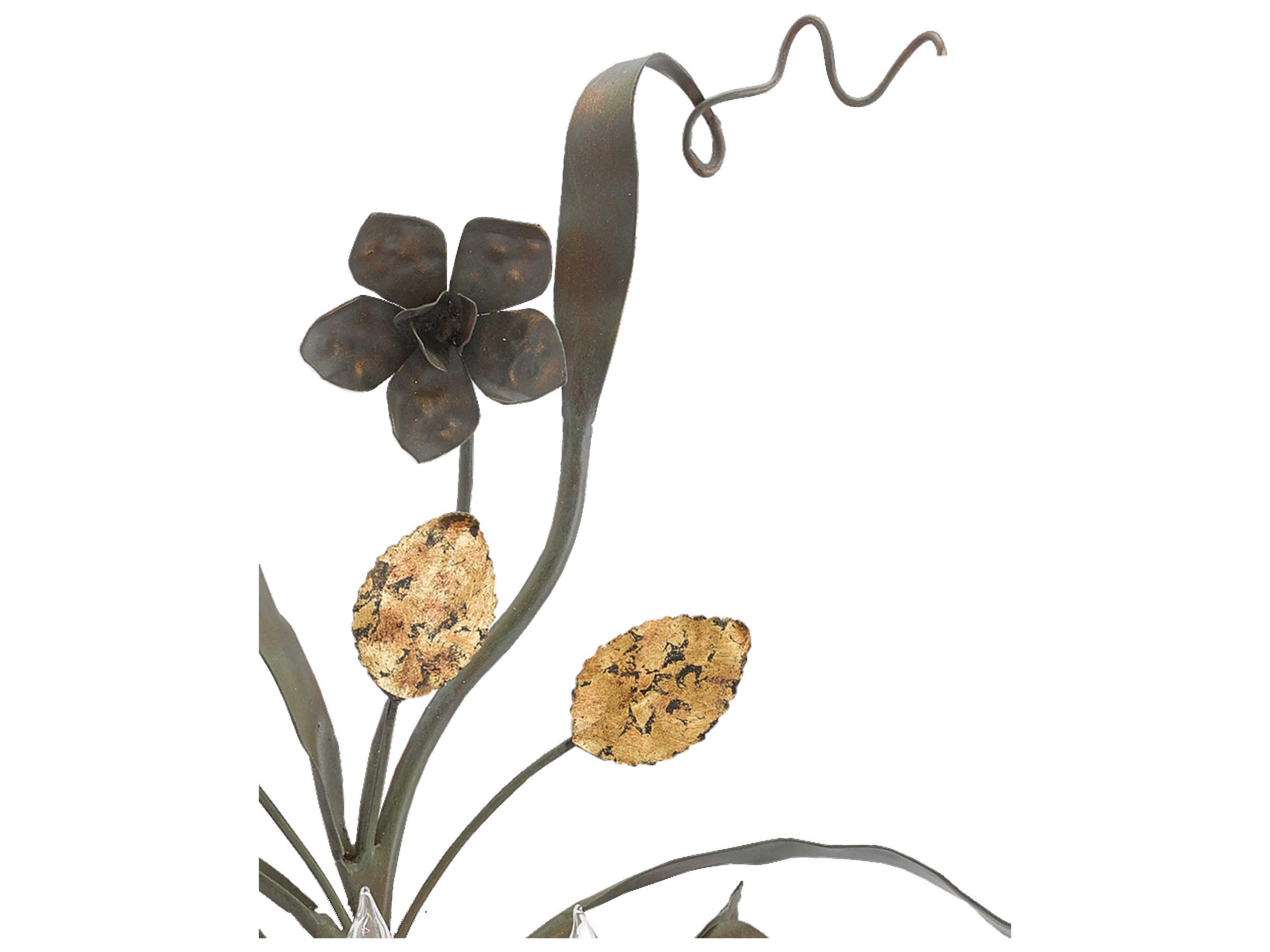 Currey & Company Bunny Williams 3-Light Verdigris Antique Gold Leaf