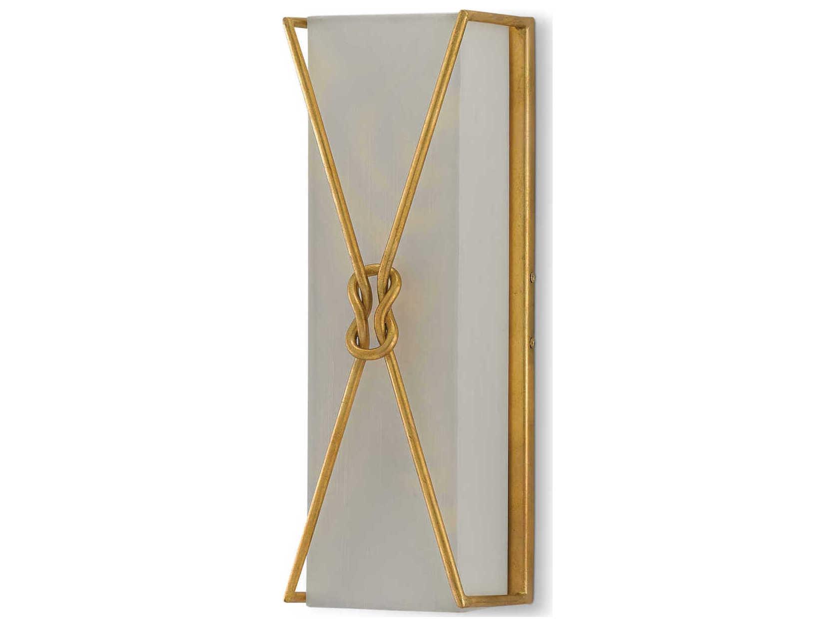 Currey & Company Ariadne 1-Light Contemporary Gold Leaf Glass Wall Sconce