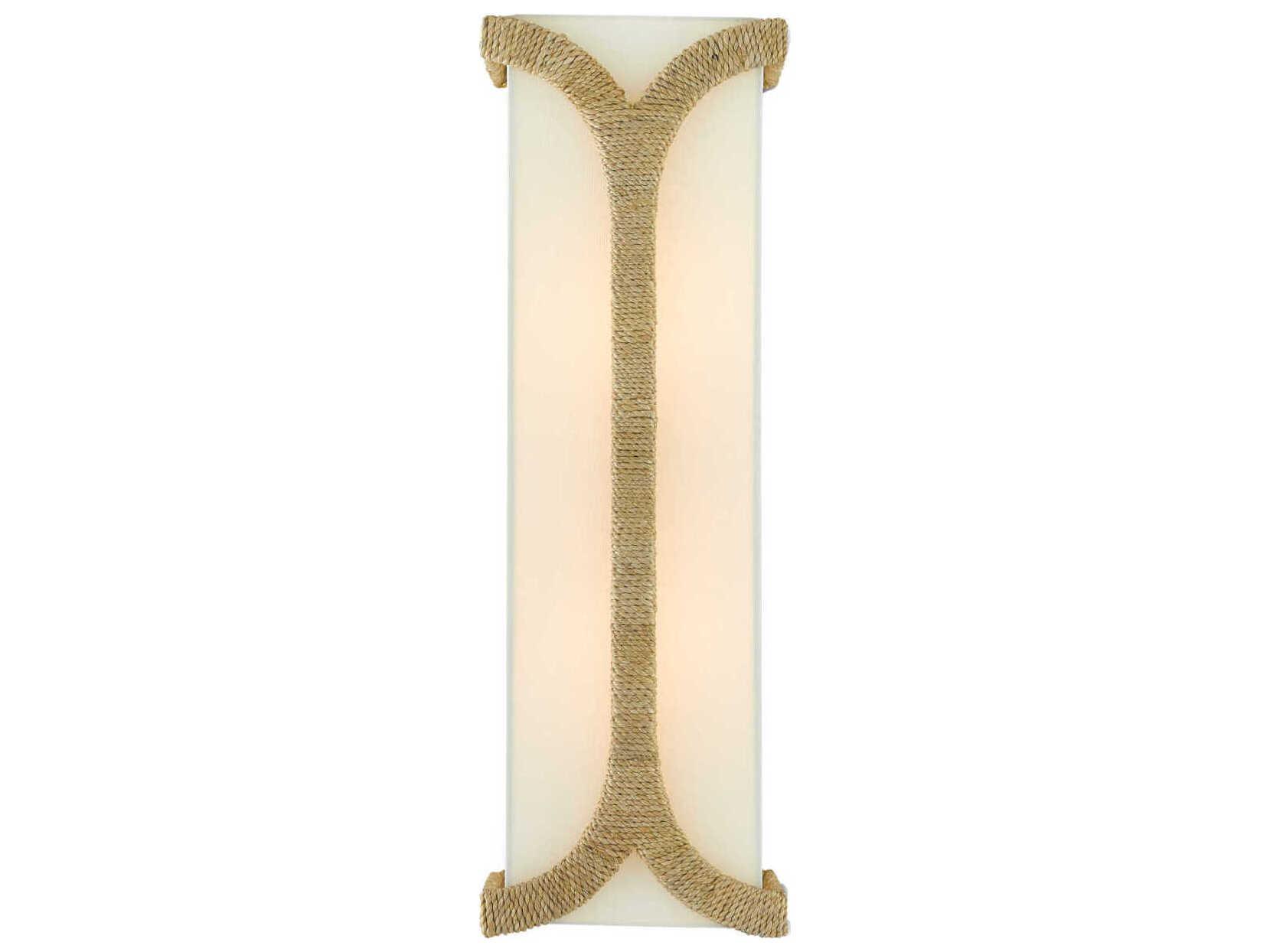 Currey & Company Carthay 2-Light Natural Dark Contemporary Gold Leaf Brown Wall Sconce
