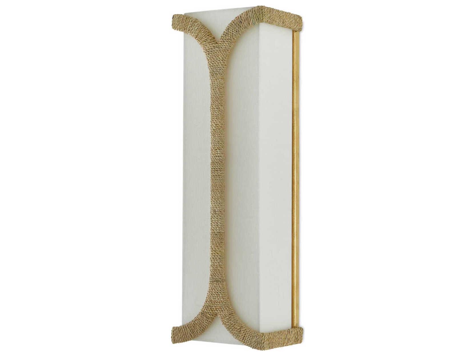 Currey & Company Carthay 2-Light Natural Dark Contemporary Gold Leaf Brown Wall Sconce