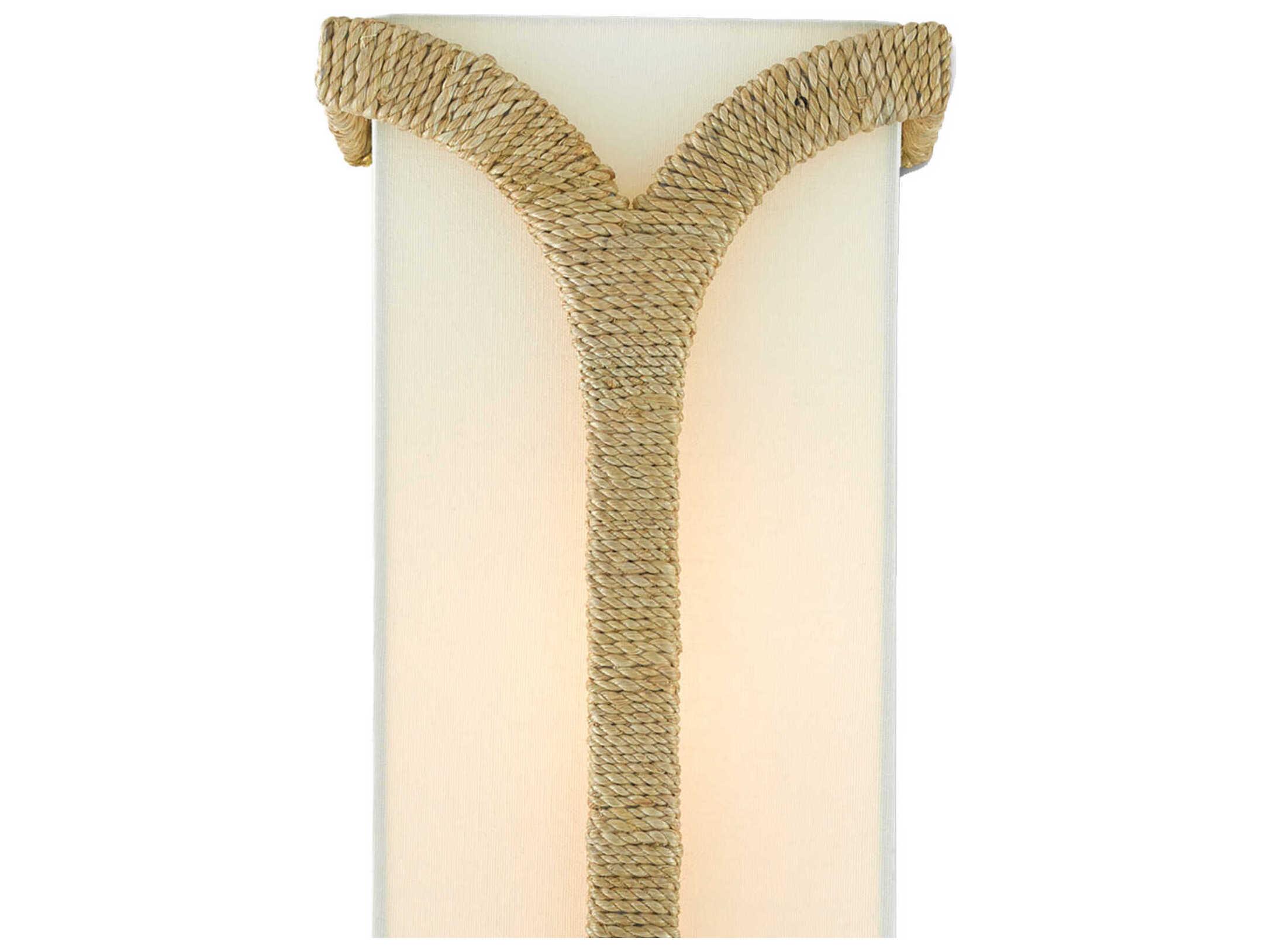 Currey & Company Carthay 2-Light Natural Dark Contemporary Gold Leaf Brown Wall Sconce