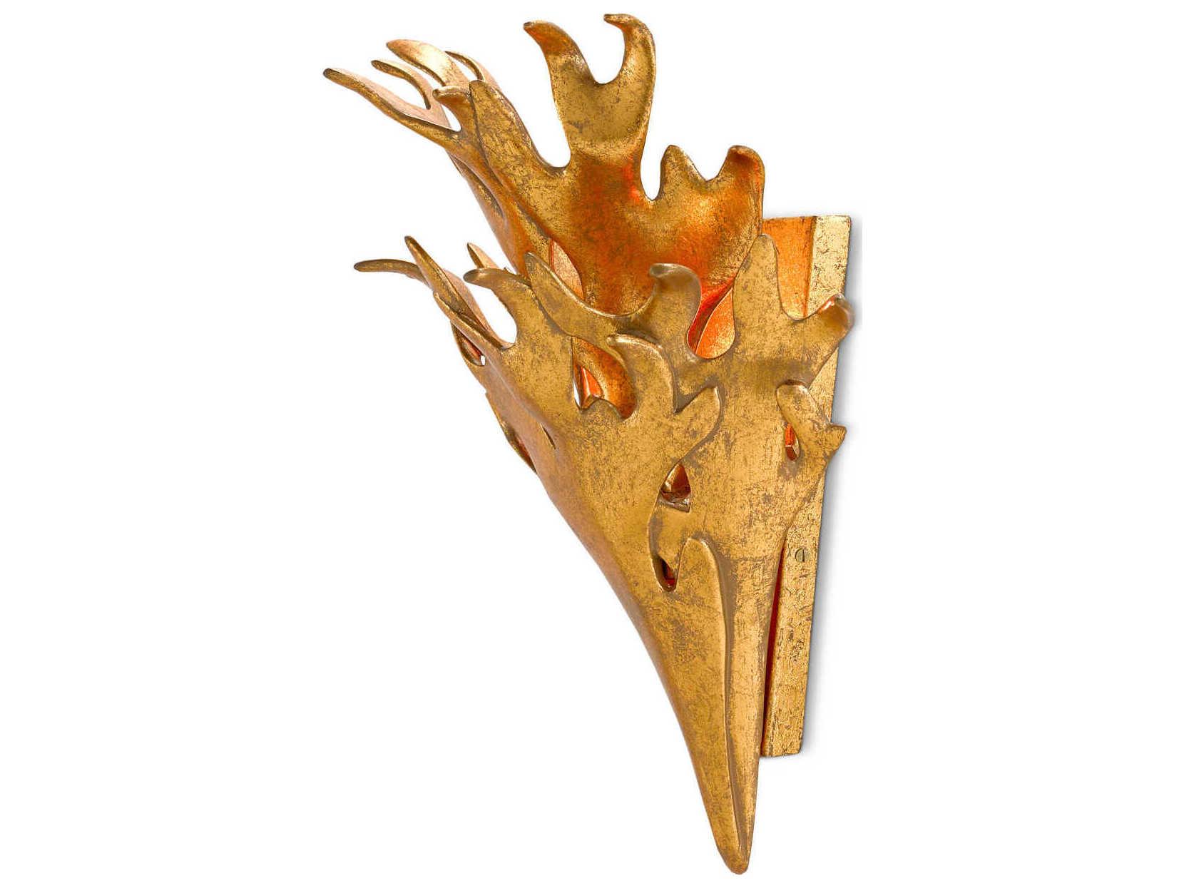 Currey & Company Formby 1-Light Gold Leaf Wall Sconce