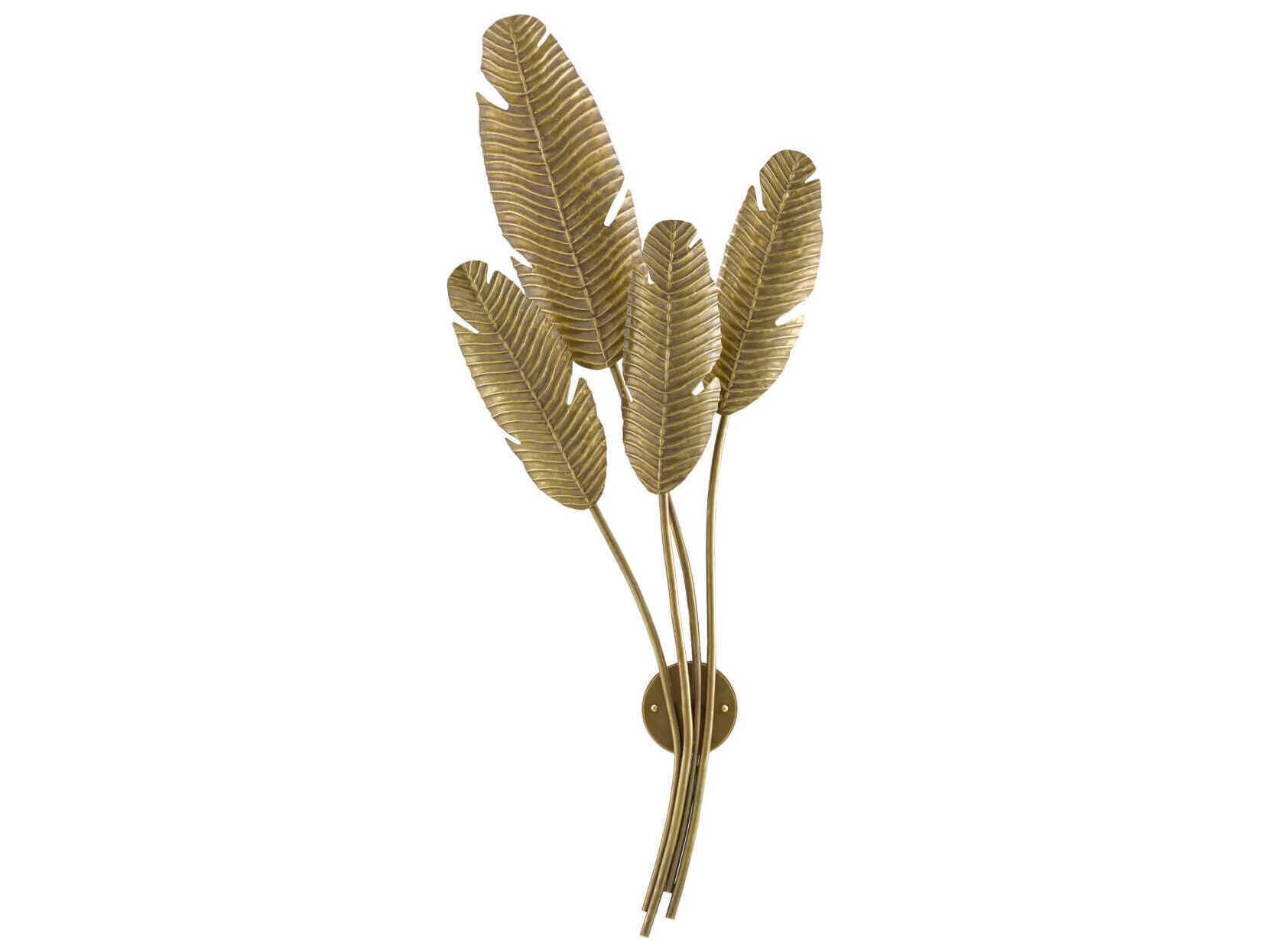 Currey & Company Tropical 4-Light Vintage Brass Wall Sconce