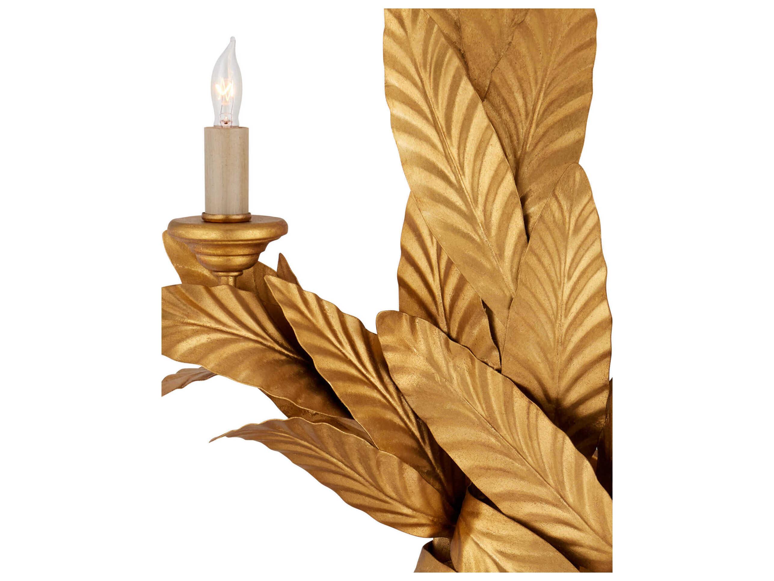 Currey & Company Apollo 4-Light Contemporary Gold Leaf Wall Sconce