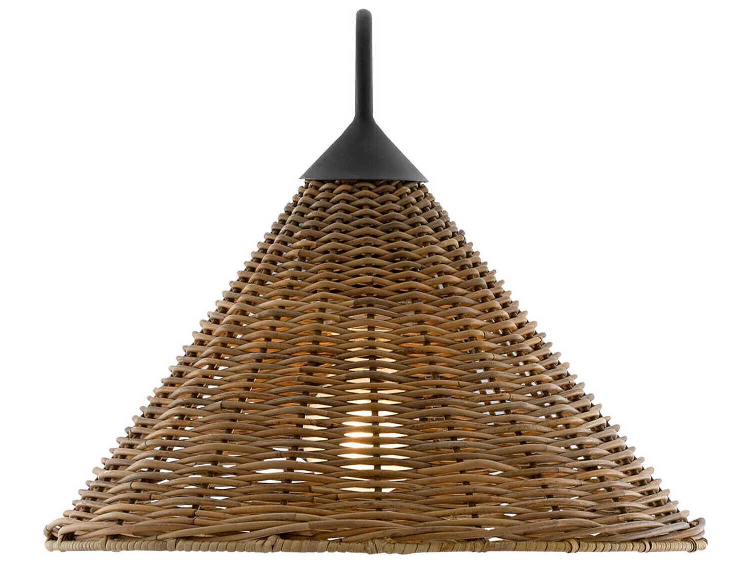 Currey & Company Basket 1-Light Blacksmith Natural Brown Swing Wall Sconce