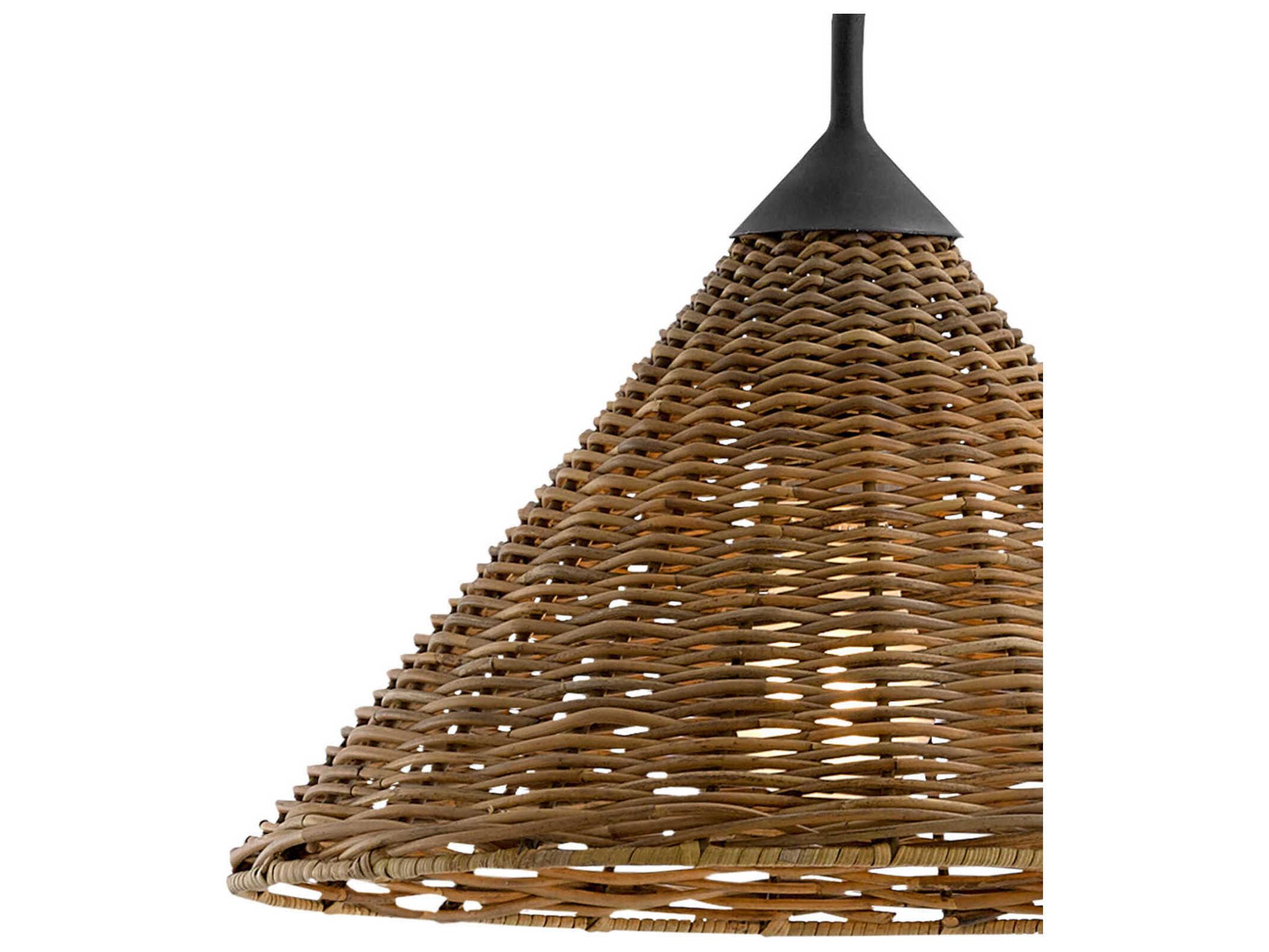 Currey & Company Basket 1-Light Blacksmith Natural Brown Swing Wall Sconce