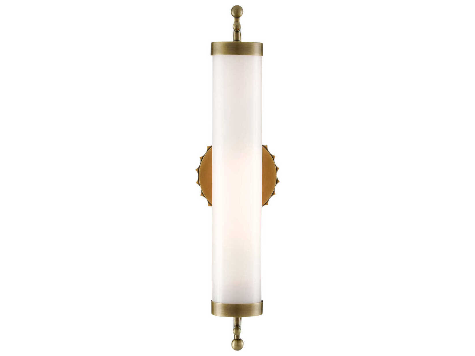 Currey & Company Latimer 1-Light Antique Brass Glass Wall Sconce