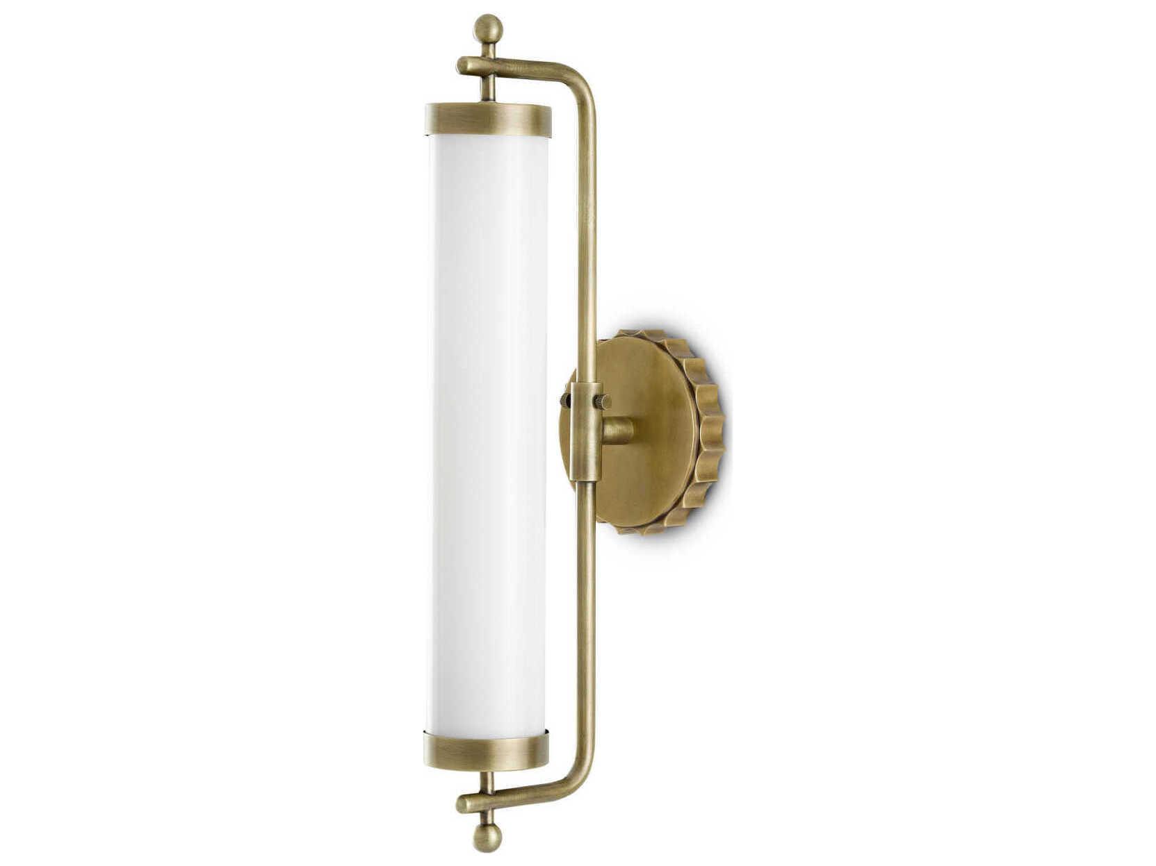Currey & Company Latimer 1-Light Antique Brass Glass Wall Sconce