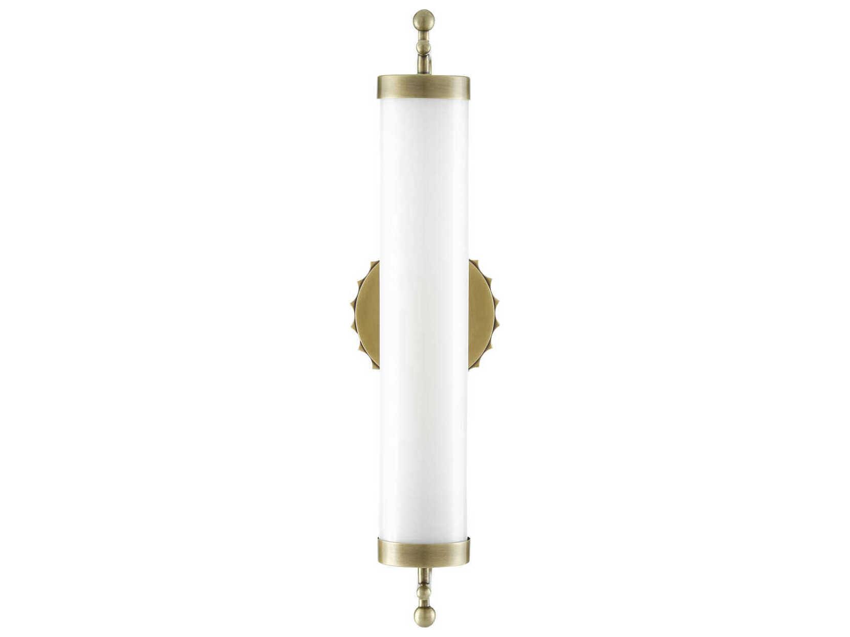 Currey & Company Latimer 1-Light Antique Brass Glass Wall Sconce